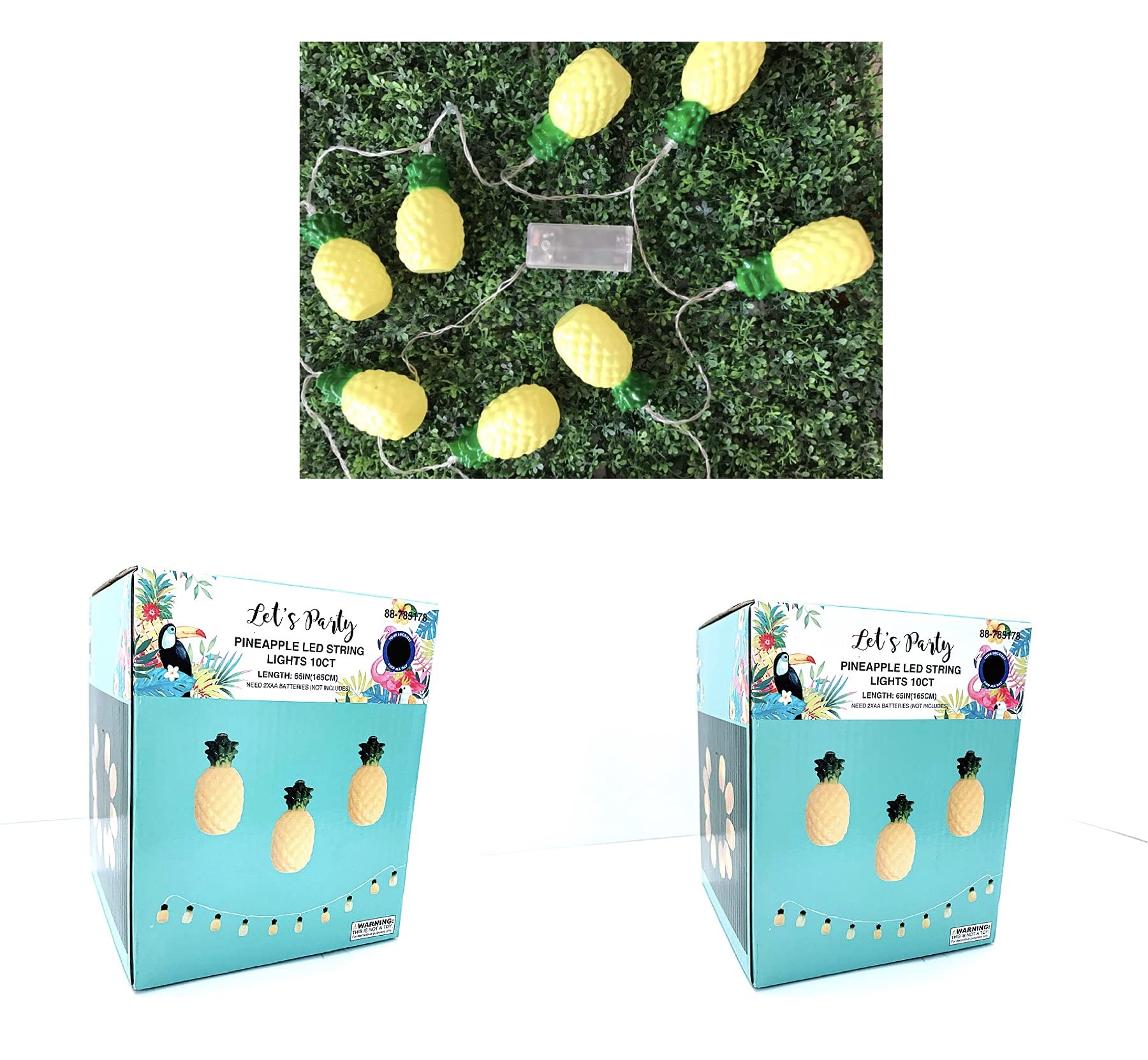 2 Pack Pineapple LED String Lights - 20 LED Battery Operated Fairy Lights for Wedding, Valentine's Day Party, Home & Outdoor Decor (11FT Total Length) - Perfect for Bedroom, Garden, Patio and Holiday Decorations