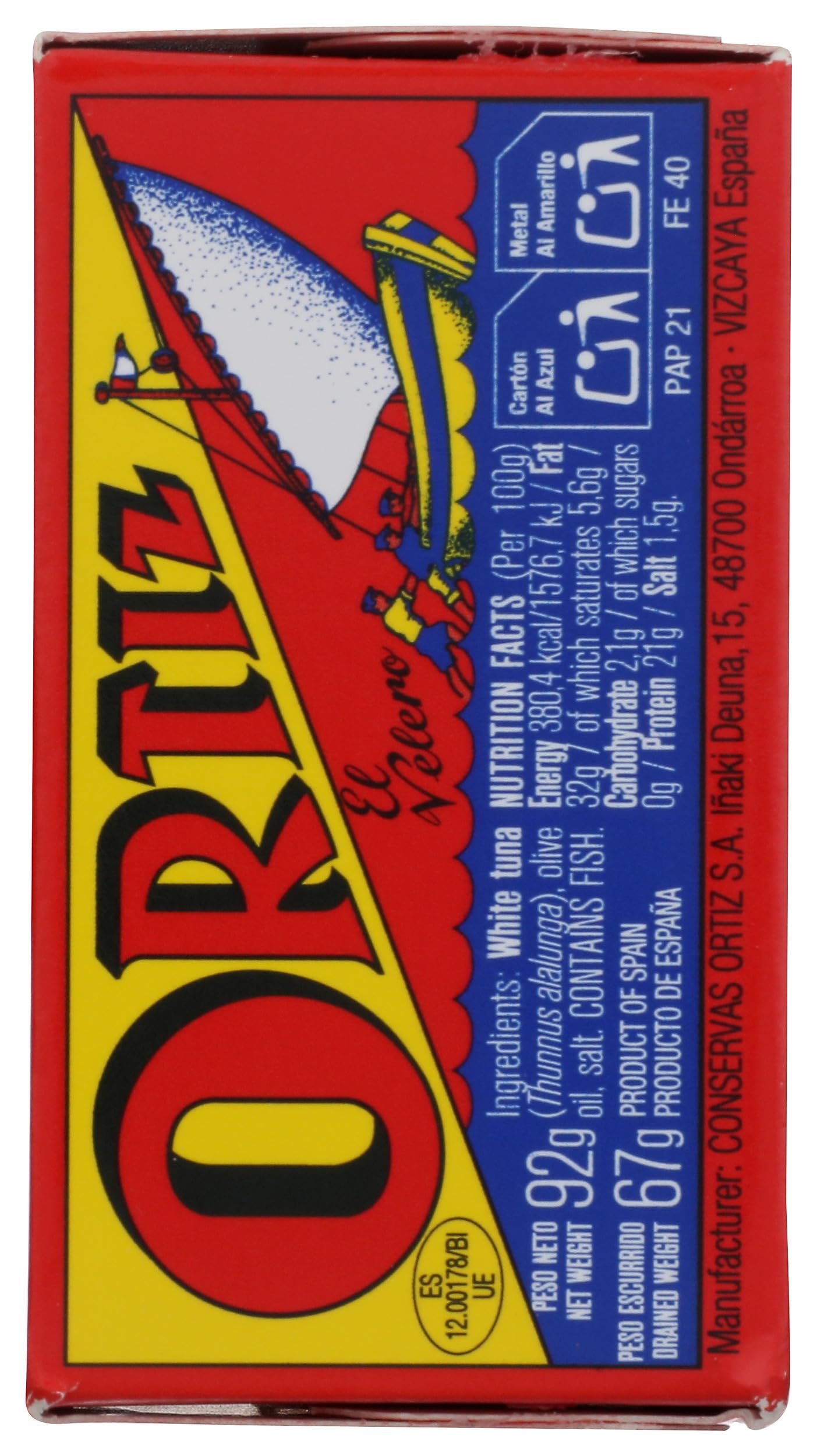Premium ORTIZ Bonito Del Norte Tuna in Olive Oil, 3.24 oz (Pack of 6) - Gourmet Canned Tuna for Salads, Sandwiches & Mediterranean Recipes