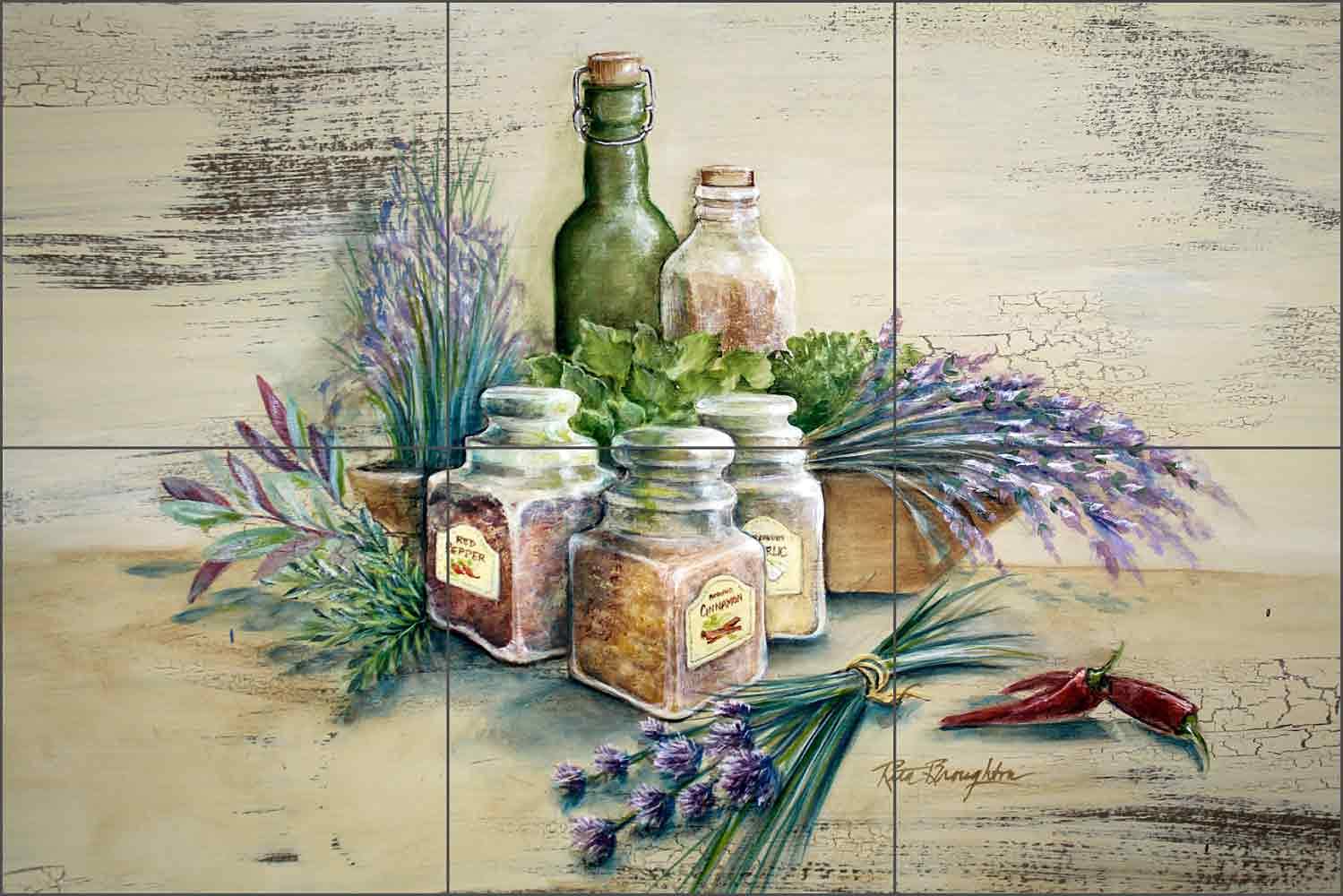 Rita Broughton Spice of Life Ceramic Tile Mural Backsplash 18
