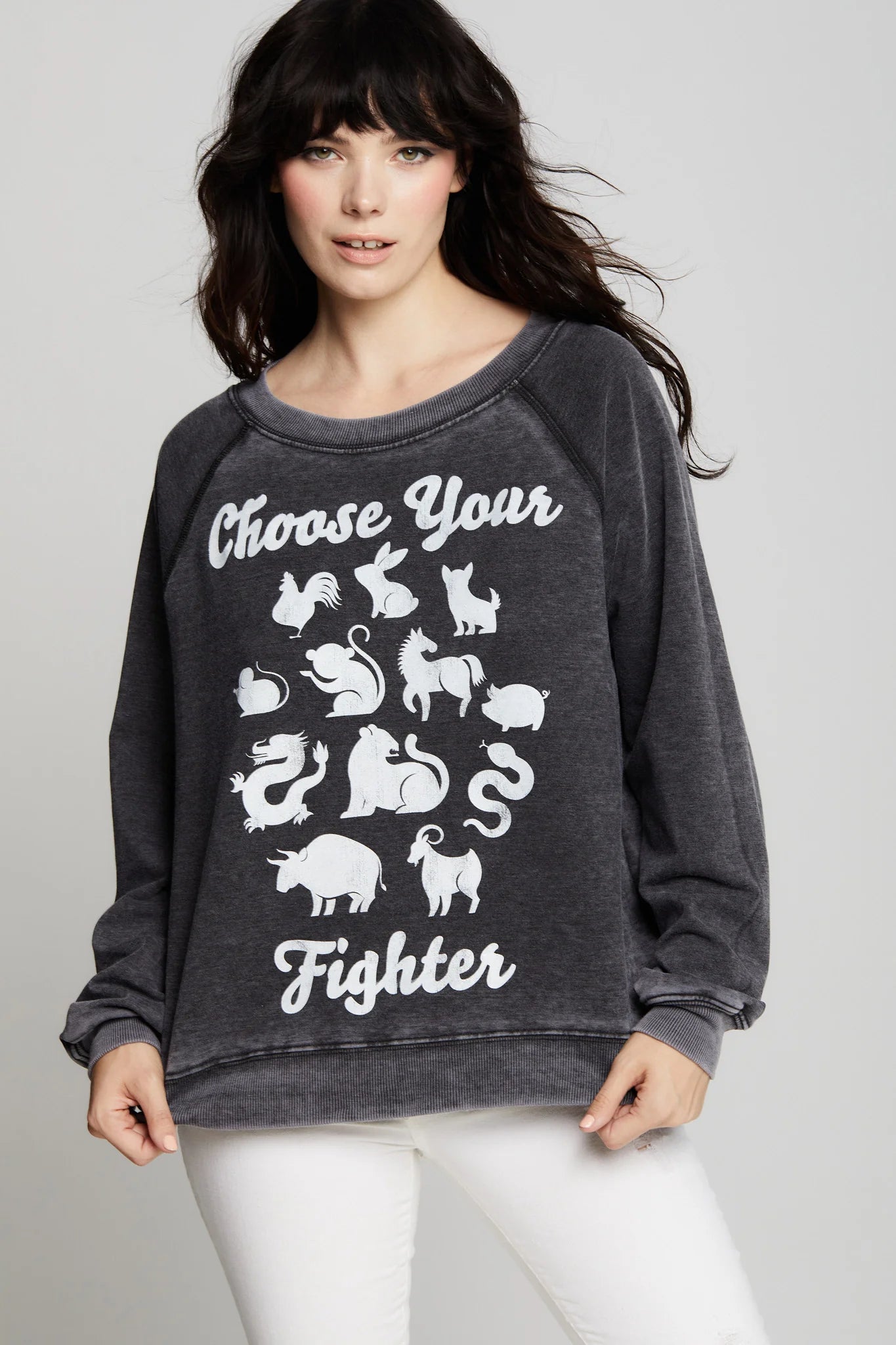 Choose Your Fighter Chinese Zodiac Sweatshirt - Year of the Dragon/Rabbit/Tiger Graphic Hoodie - Cute Animal Print Pullover for Men & Women - Perfect for Lunar New Year, Birthday Gifts & Streetwear Fashion