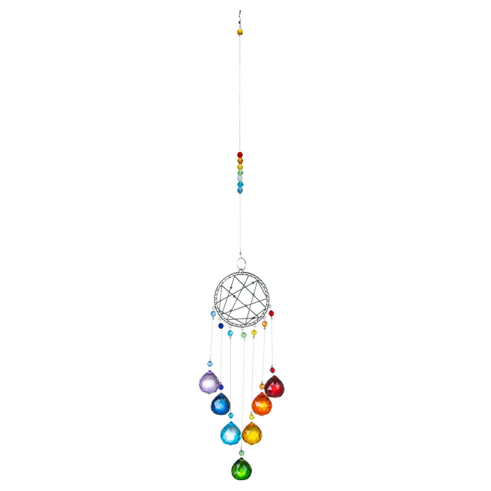 Handmade Suncatcher Dreamcatcher Moon Pendant - Boho Wall Hanging Decor for Bedroom, Nursery & Living Room - Rainbow Prism Window Ornament for Positive Energy & Home Aesthetics