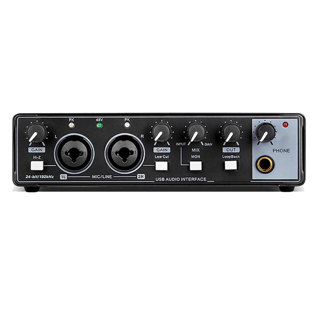 Professional USB Audio Interface Sound Card for Guitar Recording, Live Streaming & Studio - High-Quality Computer Audio Equipment for Musicians & Broadcasters - Perfect for Home Studios, Podcasting & Music Production