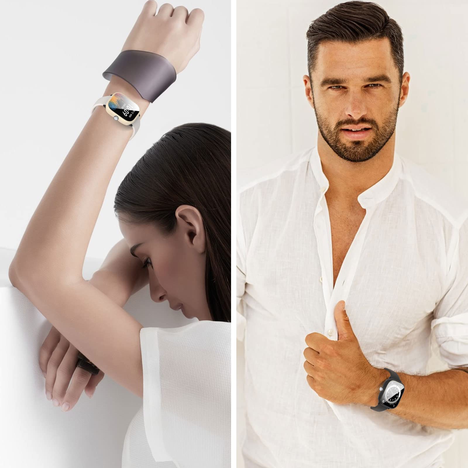 Amazfit GTS 4 Mini Screen Protector (2-Pack) - Hard PC Bumper Full Face Cover Protective Case for Men & Women - Perfect for Workouts, Outdoor Activities & Daily Wear