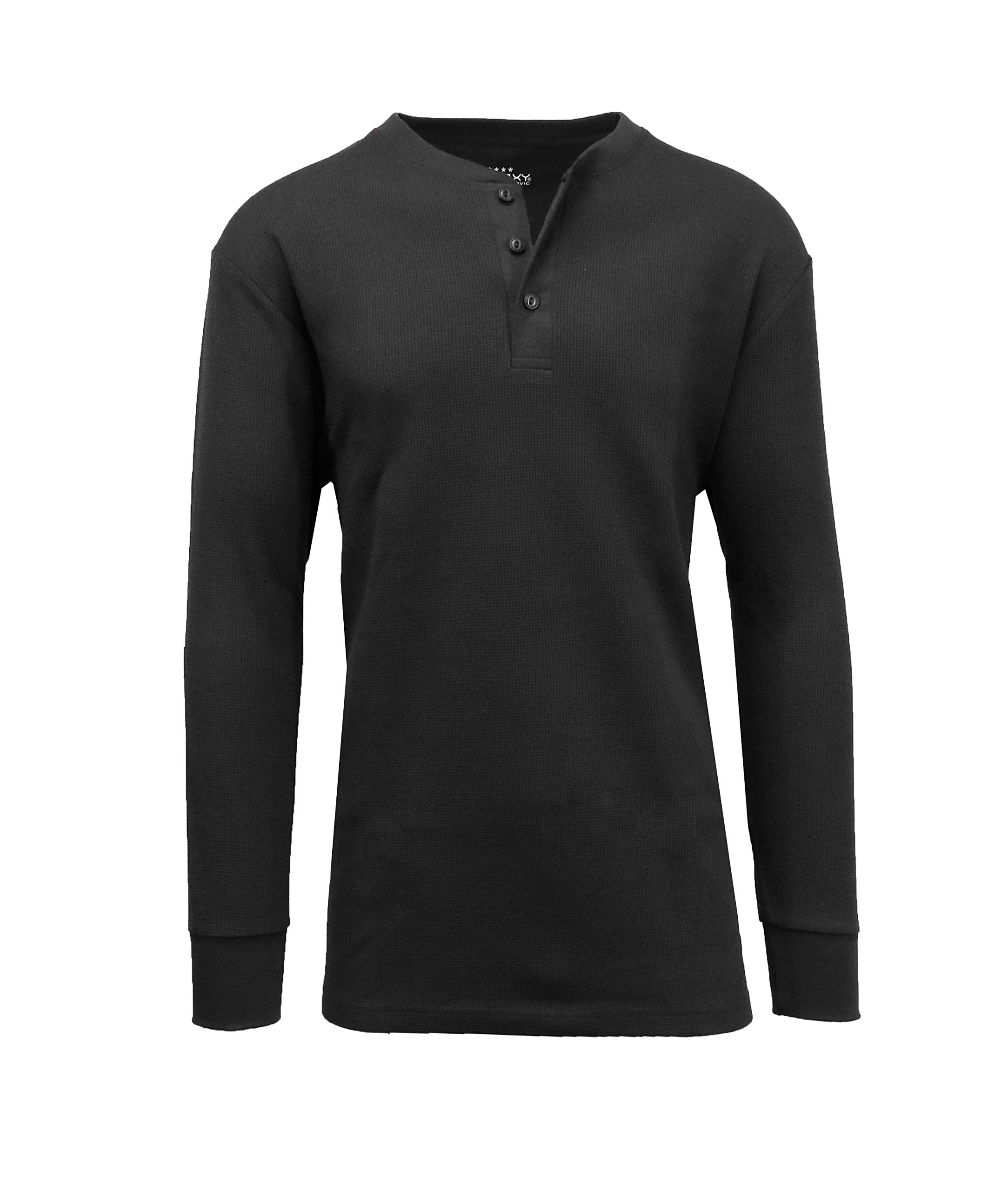 Harvic Men's Waffle-Knit Thermal Henley Long Sleeve Shirt - Soft & Warm Winter Base Layer for Outdoor Activities, Camping, and Casual Wear