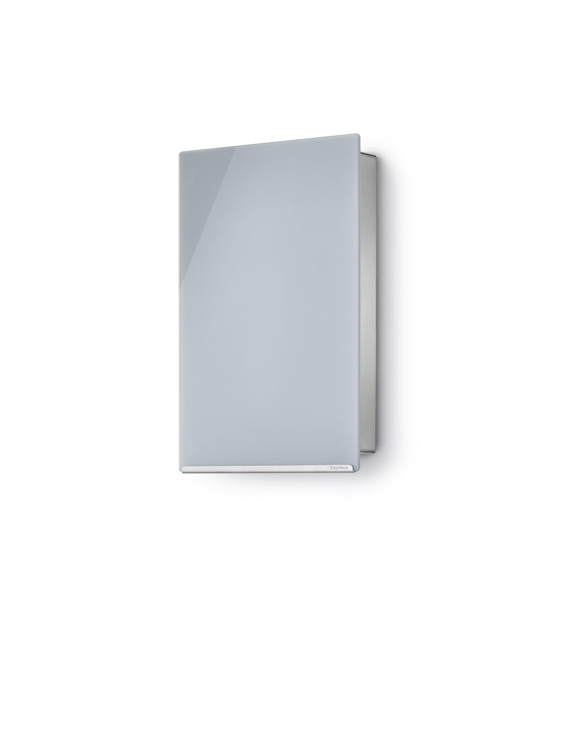 Blomus Velio Magnetic Glass Bulletin Board with Key Holder - Sleek Gray Home Office Organizer for Notes, Photos & Keys | Perfect for Kitchen, Entryway & Workspace Organization