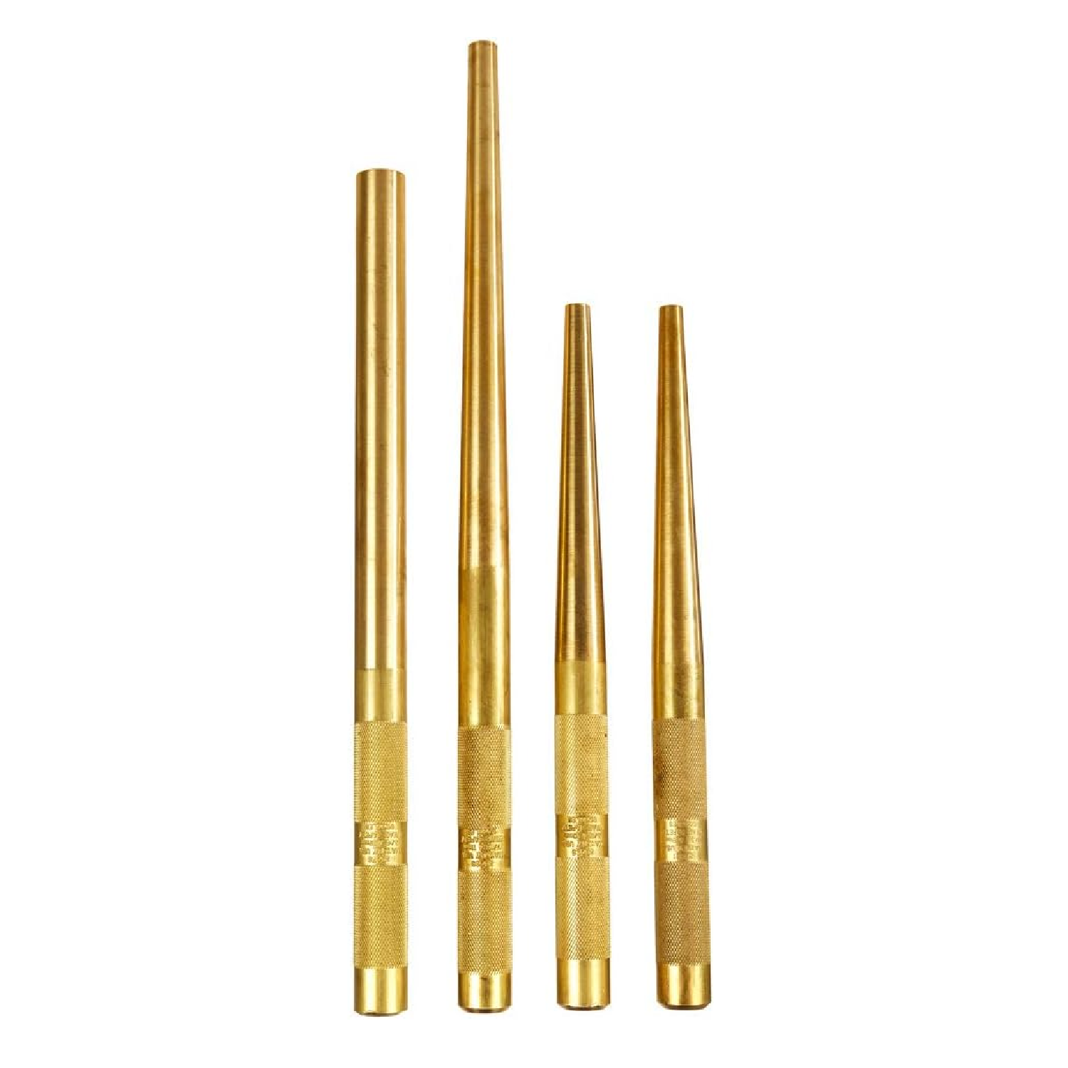 Mayhew 61363 4-Piece Extra Long Brass Punch Set - Durable Tool for Metalworking, Woodworking & Automotive Repair | Perfect for Mechanics, DIY & Professional Use