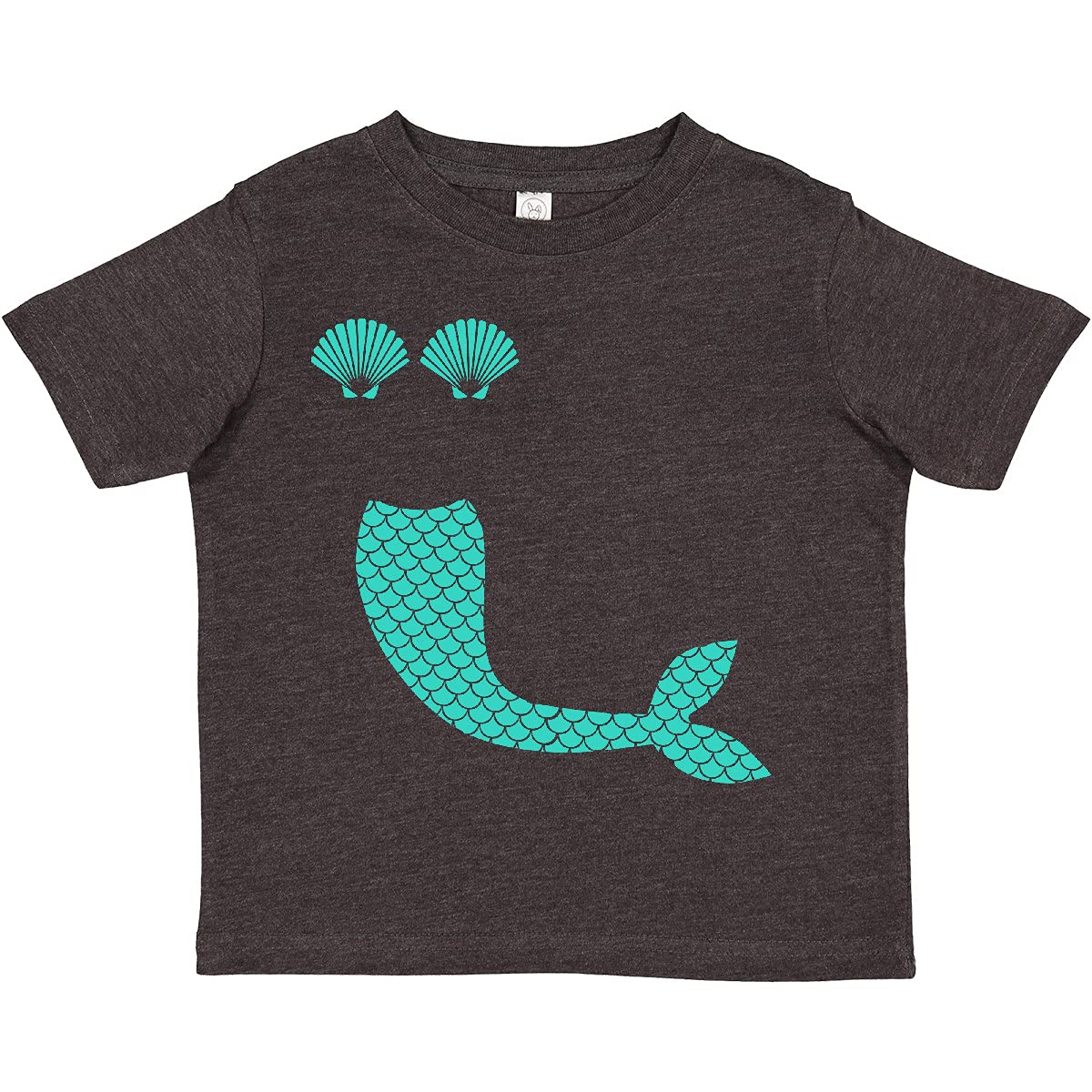 Inktastic Mermaid Tail and Shells Toddler T-Shirt | Cute Ocean Themed Baby Tee for Girls & Boys | Perfect for Beach Trips, Pool Parties & Summer Outfits