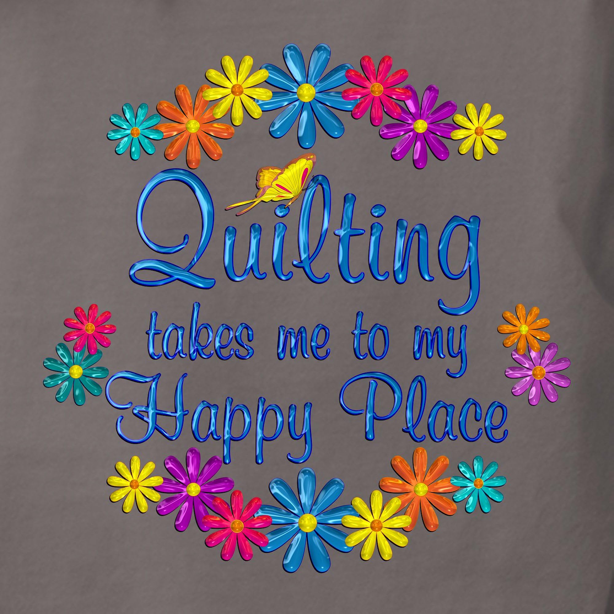 Quilting Happy Place T-Shirt for Women - Comfort Colors Soft Cotton Tee - Perfect for Crafting, Quilting & Casual Wear