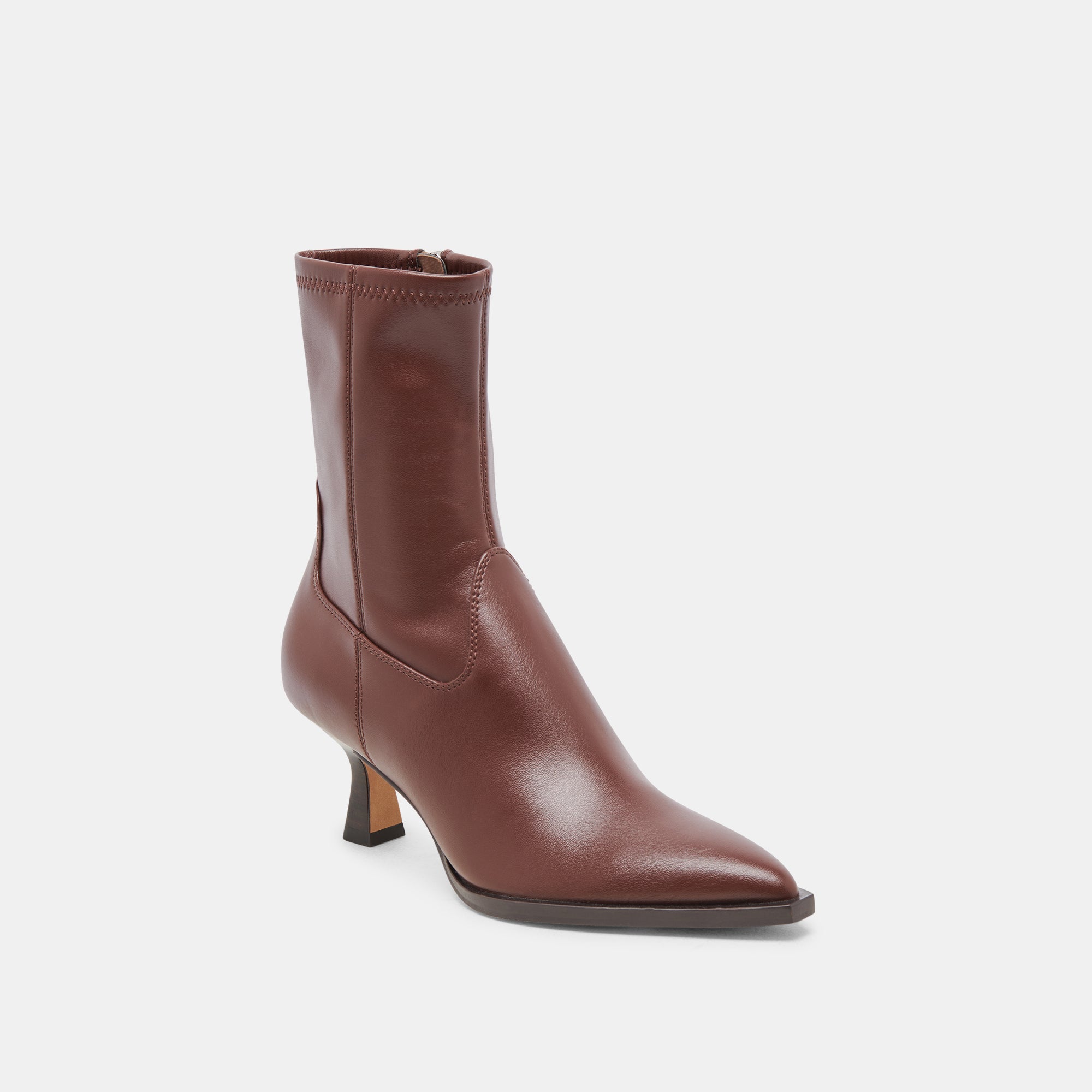 ARYA Wide Calf Boots for Women - Chocolate Brown Leather Ankle Boots for Wide Calves | Comfortable & Stylish for Work, Casual Outfits and Winter Fashion