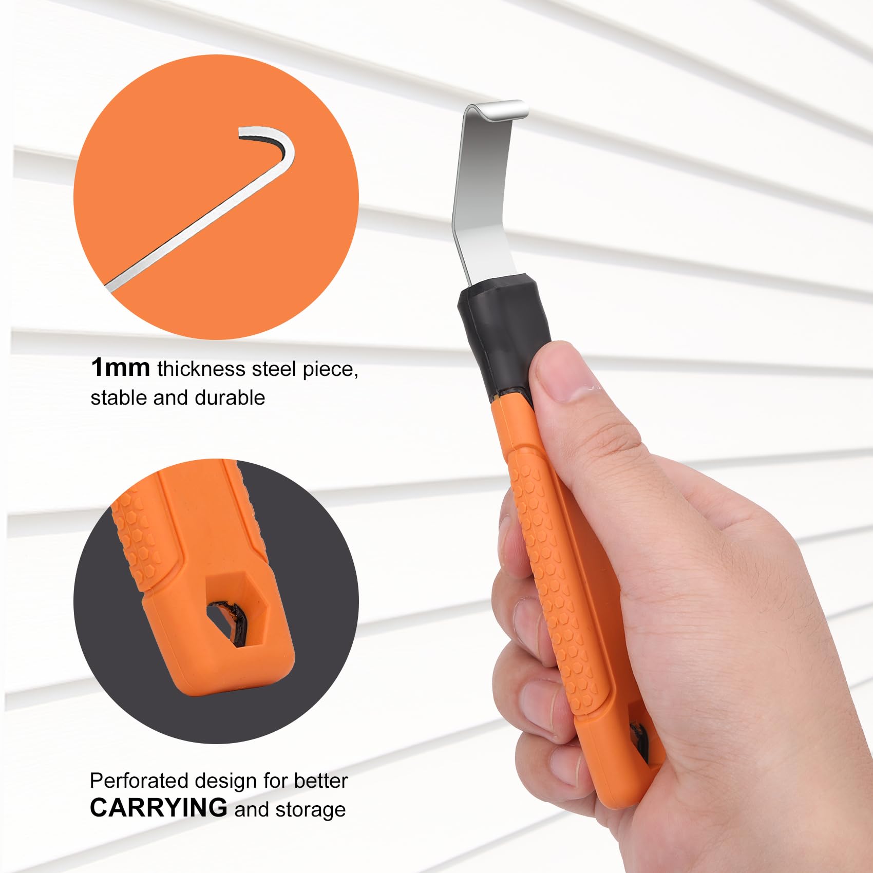 Professional Vinyl Siding Removal Tool with Extra Long Steel Blade - Non-Slip Grip Handle for Safe Installation & Removal - Prevents Damage to Vinyl Siding - Perfect for Home Renovation & Exterior Maintenance Projects