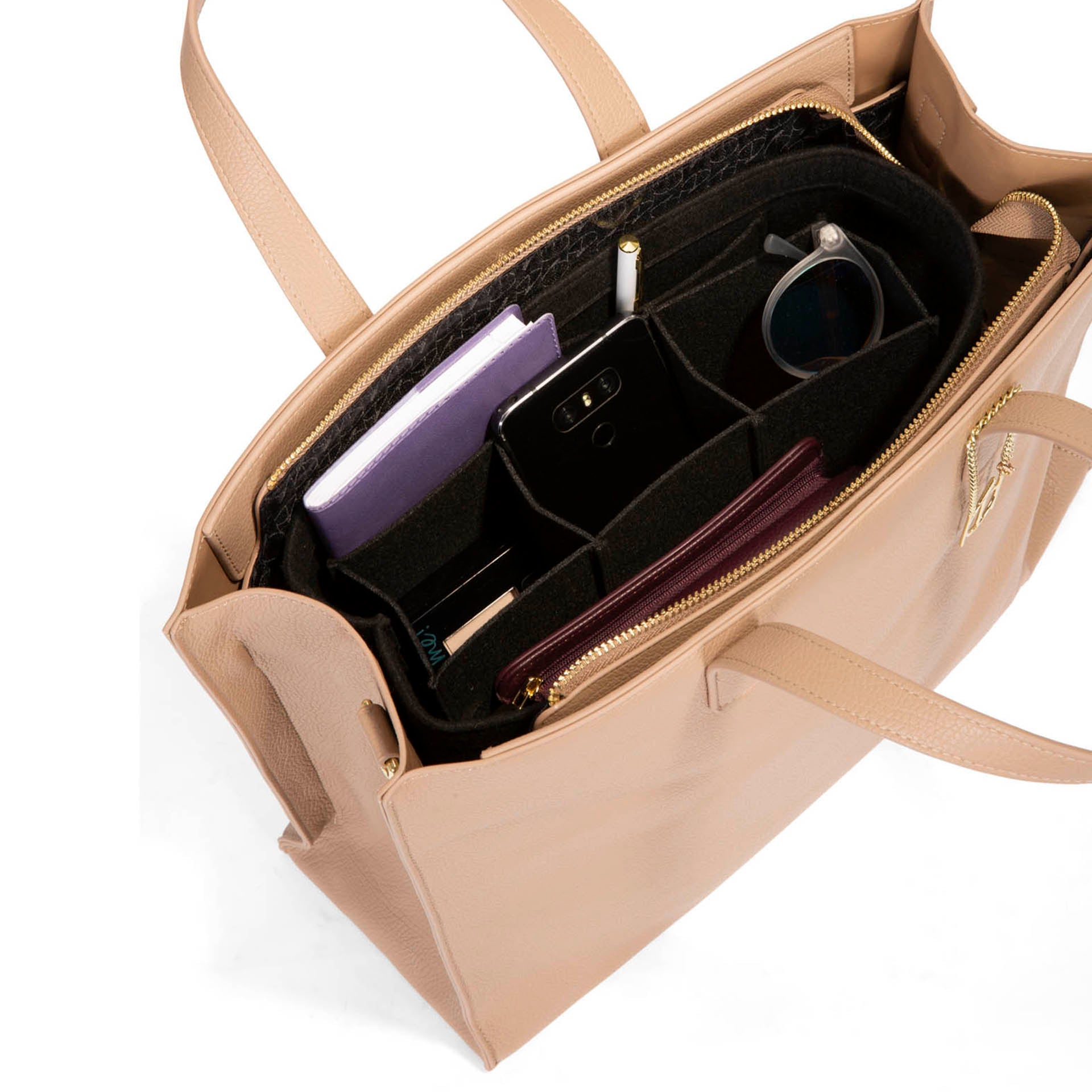 Compact Purse Organizer for Women - Slim Wallet Insert with Multiple Pockets - Perfect for Handbags, Totes & Travel Accessories