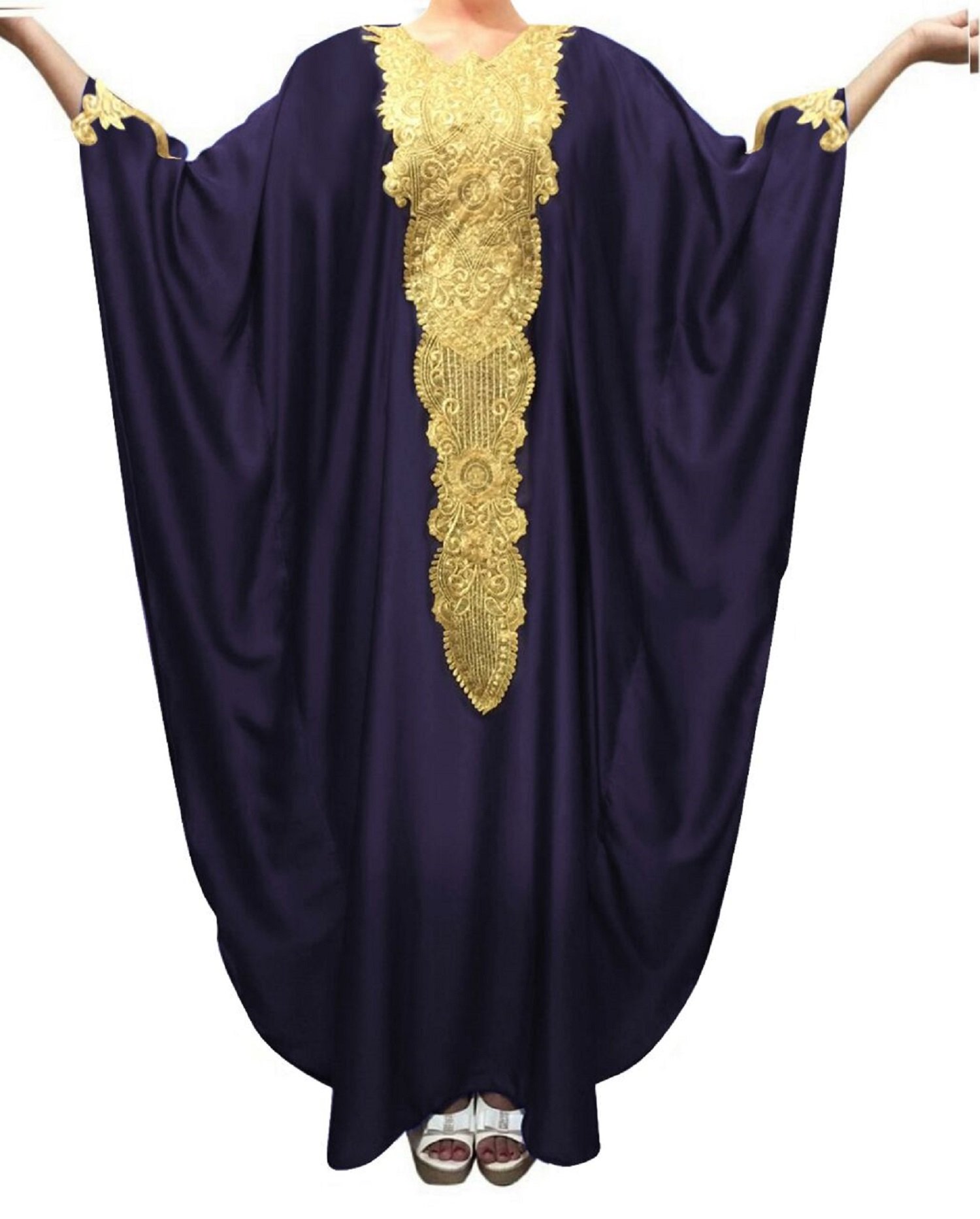 Elegant Women's Kaftan Maxi Dress - Plus Size Evening Gown for Wedding, Cocktail Party & Special Occasions | Flowy Boho Chic Beach Coverup & Summer Vacation Outfit