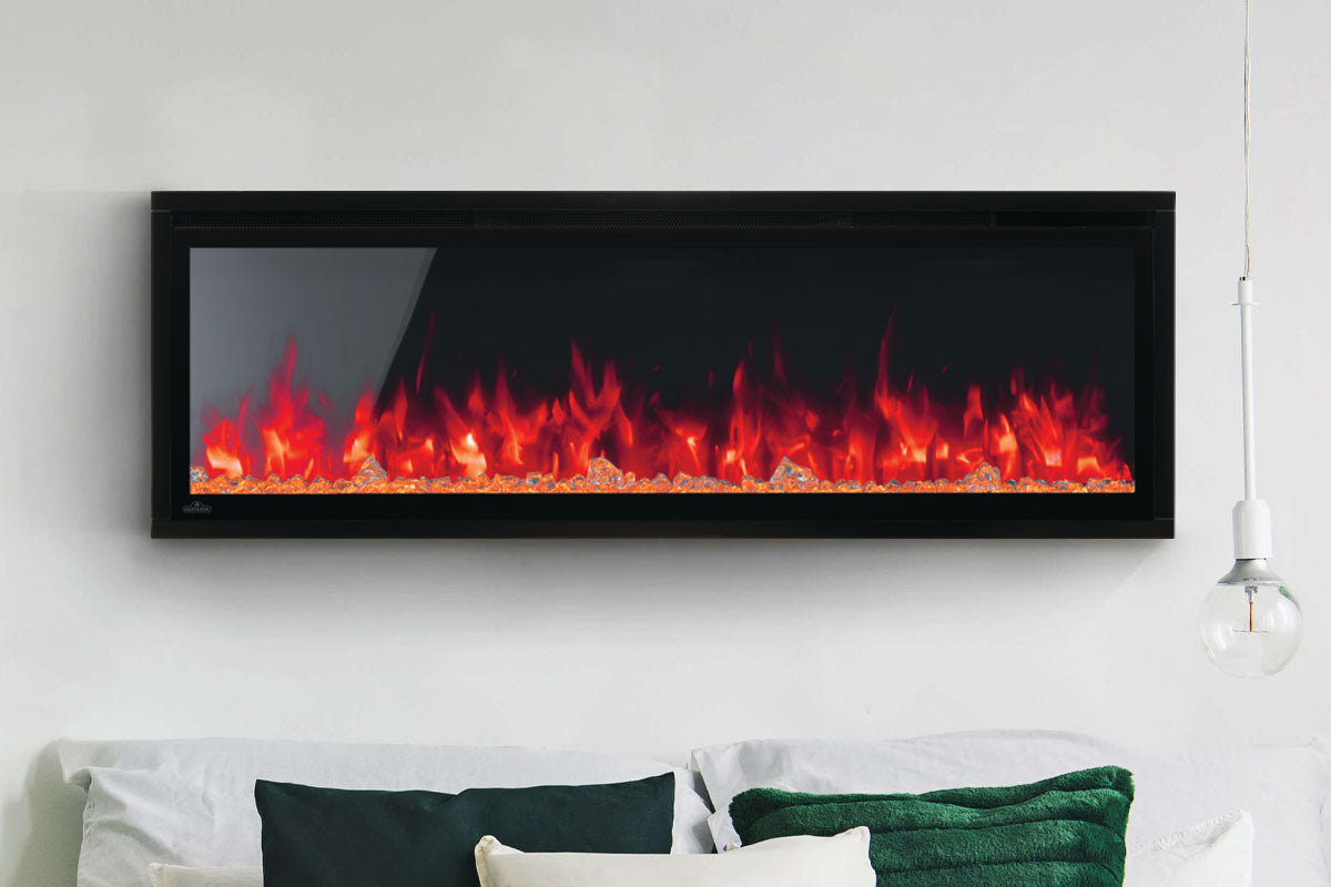Napoleon Entice 50-Inch Wall Mount Recessed Linear Electric Fireplace - Modern Home Heating for Living Room, Bedroom & Office