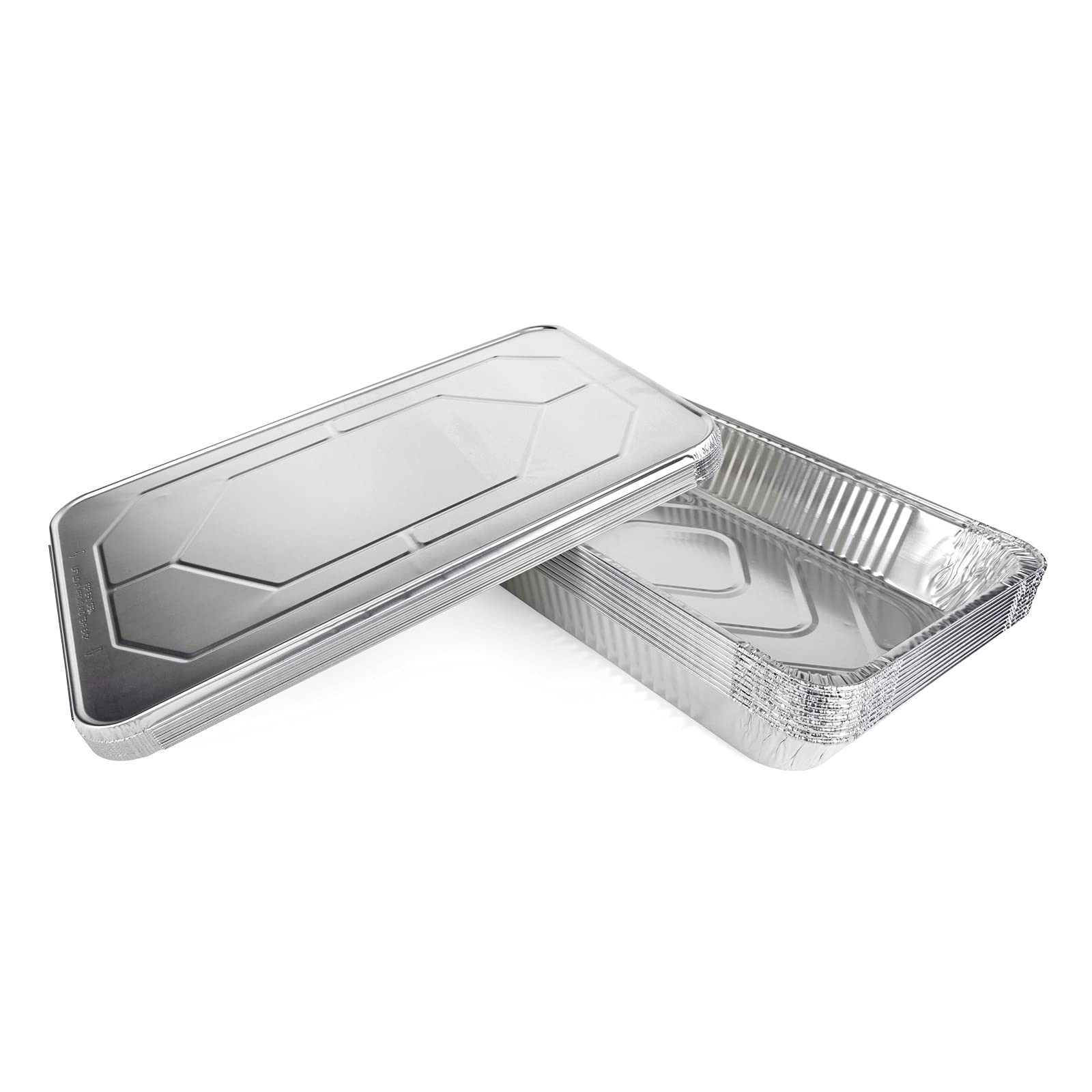 IDL Packaging 10-Pack Full Size Aluminum Steam Table Pans with Lids - 21