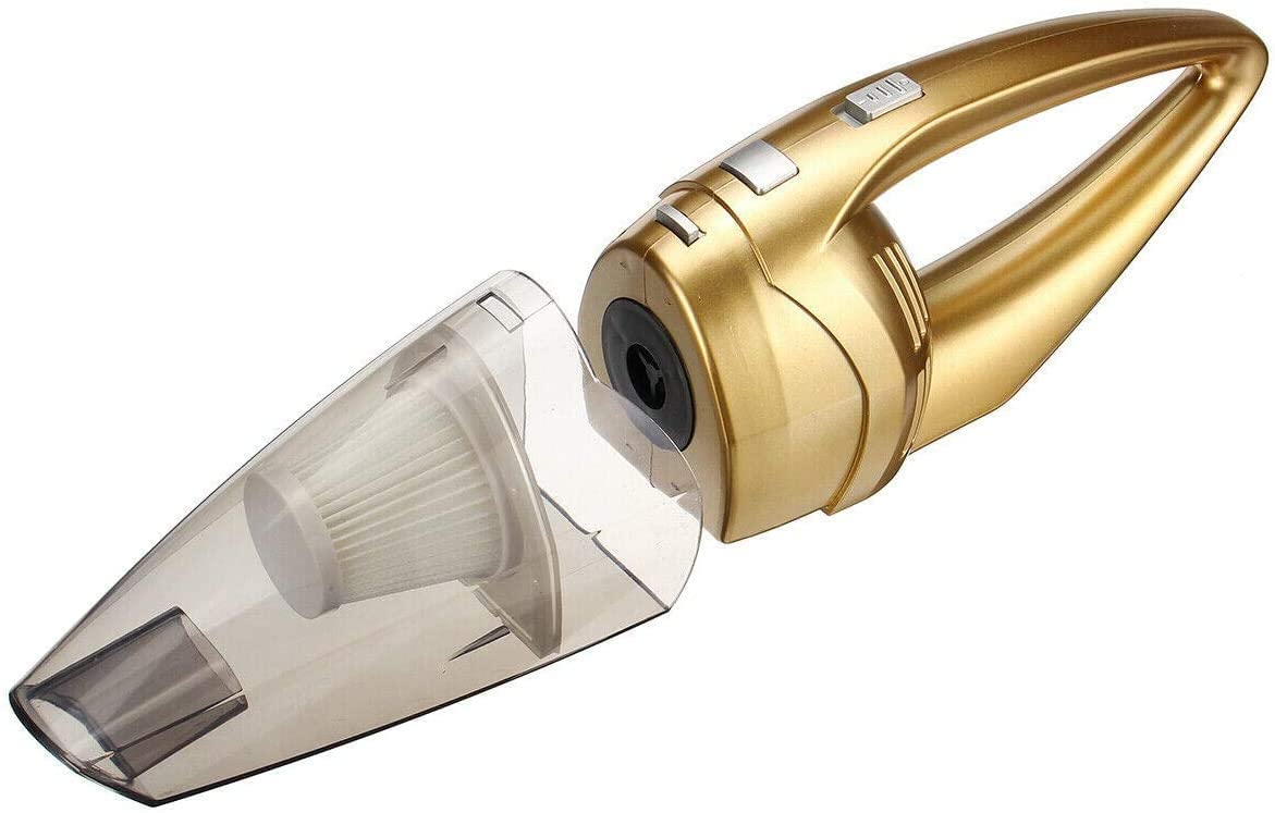 **Cordless Handheld Vacuum Cleaner - Portable, Lightweight, Rechargeable with Super Suction for Home, Kitchen, Car, Pet Hair - Wet & Dry Cleaning (Gold) | Perfect for Quick Cleanups & Pet Hair Removal**