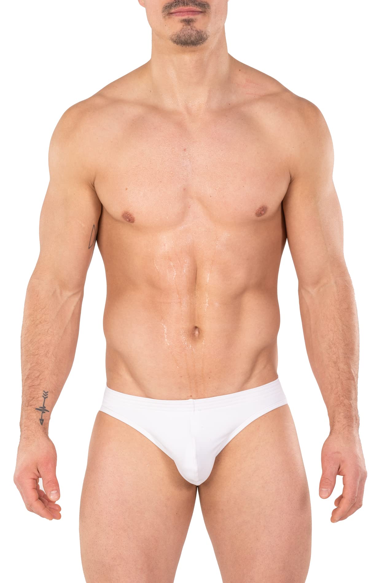 Gary Majdell Sport Men's Solid Contour Pouch Bikini Swimsuit - Comfortable Swimwear for Beach, Pool & Water Sports