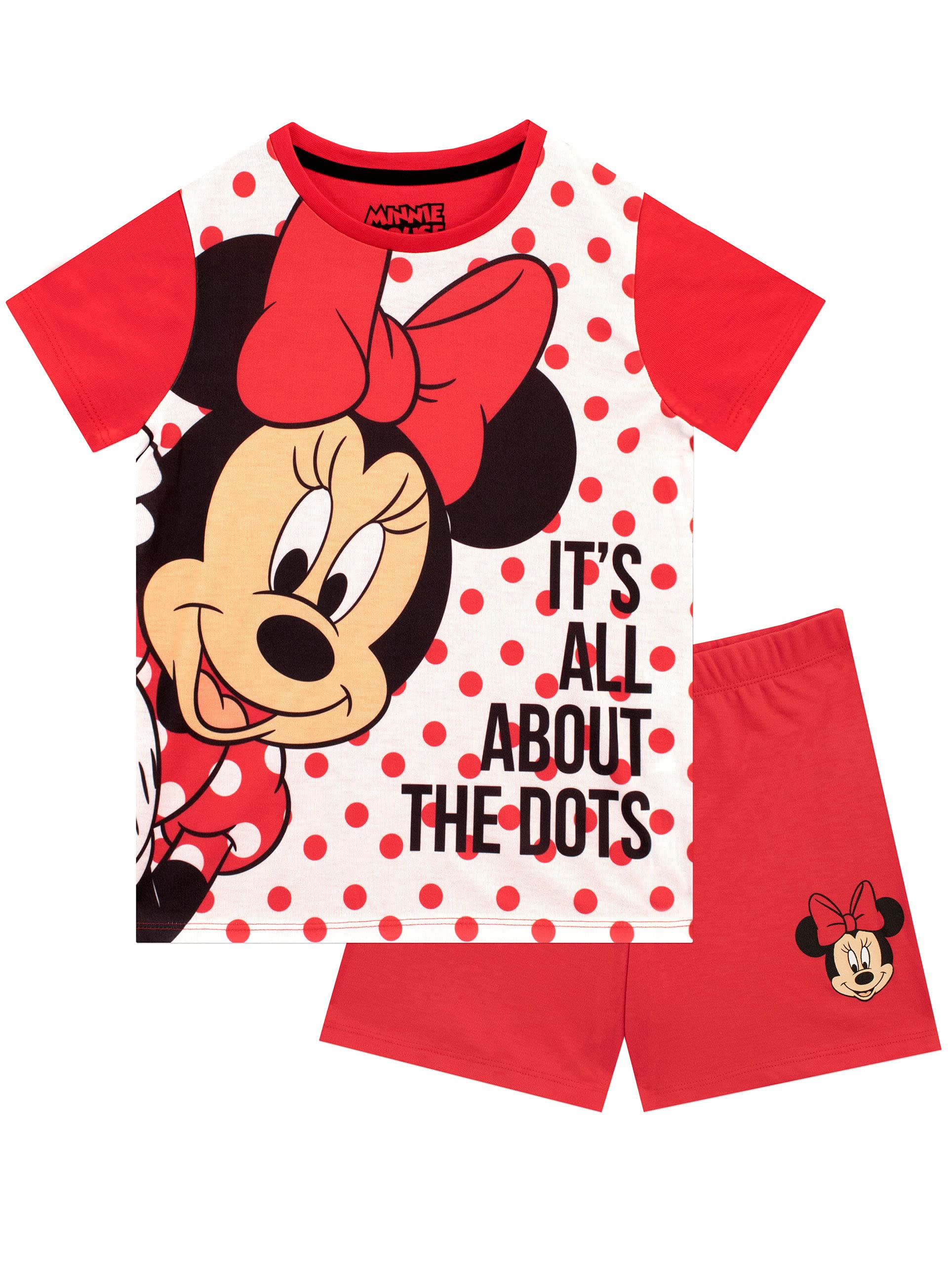 Disney Minnie Mouse Girls' Short Sleeve Pajama Set - Soft Cotton Sleepwear for Kids, Toddlers & Girls - Perfect for Bedtime, Sleepovers & Family Movie Nights