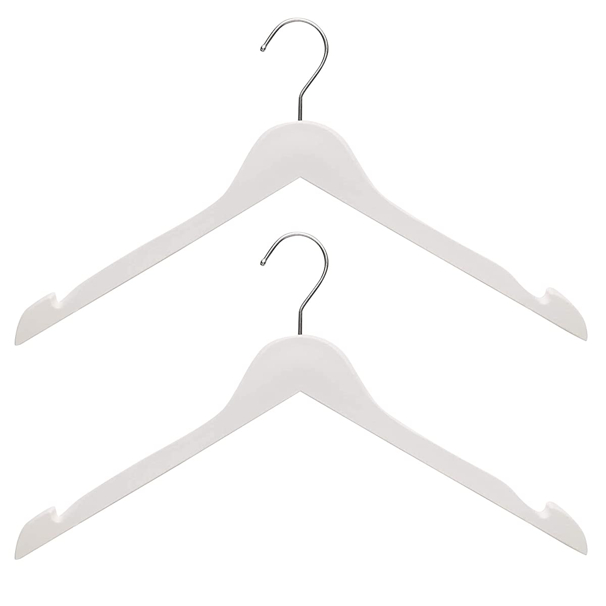 Wood Grain Plastic Hangers - 48 Pack Space Saving Closet Organizers for Shirts, Jackets, Dresses & Sweaters | Non-Slip Slim Heavy Duty Hangers for Wardrobe Storage (White) | Perfect for Home, Closet Organization & Retail Display