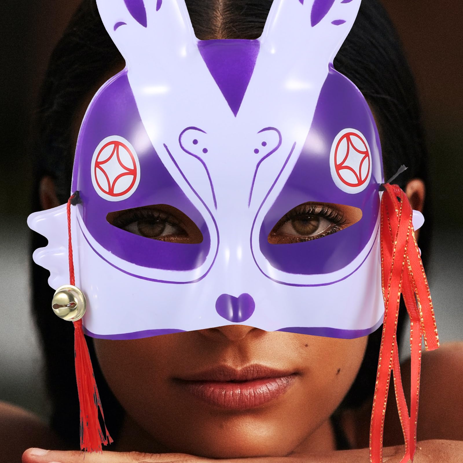Bunny Mask Costume for Halloween & Easter Party - Purple Rabbit Accessory