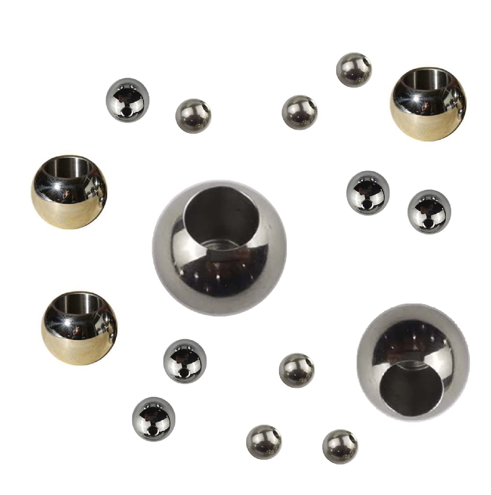 Premium 25mm Stainless Steel Drill Ball Set (2PCS) - Half Hole Depth, 3mm-12mm Diameter, M2512mm - Perfect for DIY Projects, Jewelry Making & Metalworking