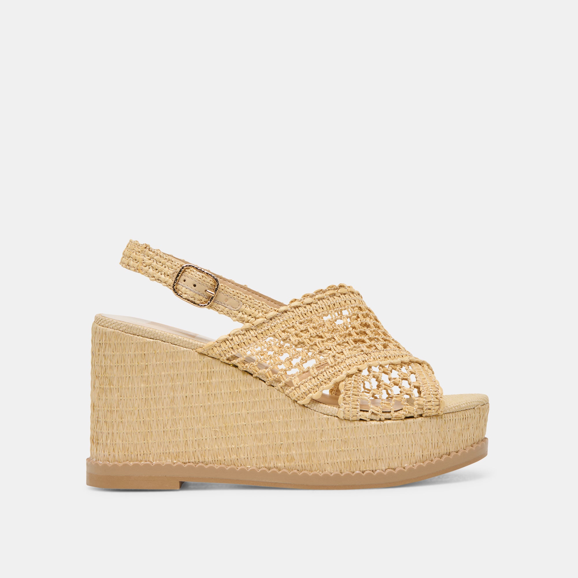 DEXLER Women's Natural Woven Raffia Wedge Sandals - Comfortable Summer Beach Wedges for Outdoor, Vacation & Casual Wear