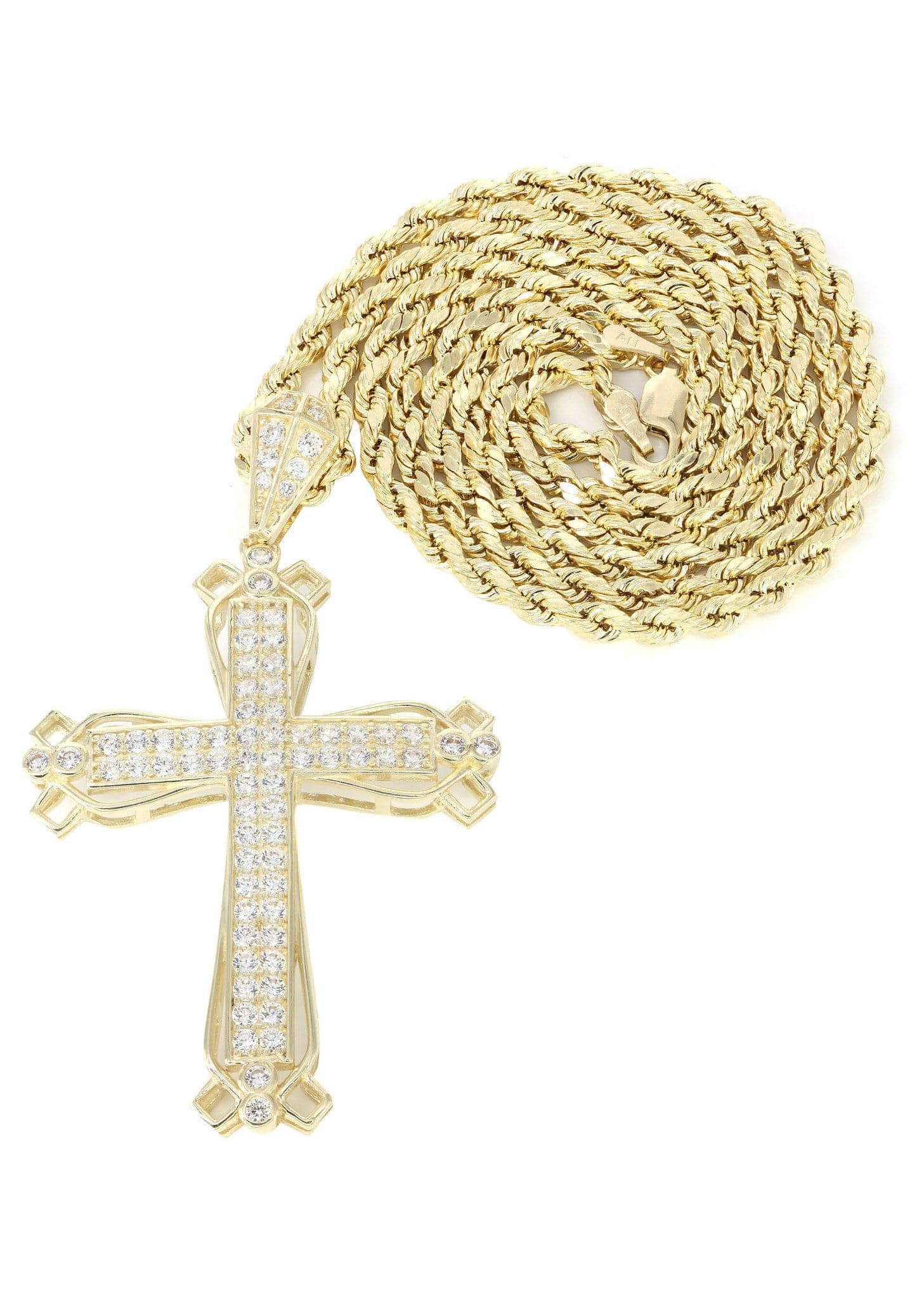 10K Yellow Gold Cross Necklace for Women & Men - 14.3 Grams Solid Gold Religious Jewelry - Perfect for Baptism, First Communion, Confirmation & Everyday Wear