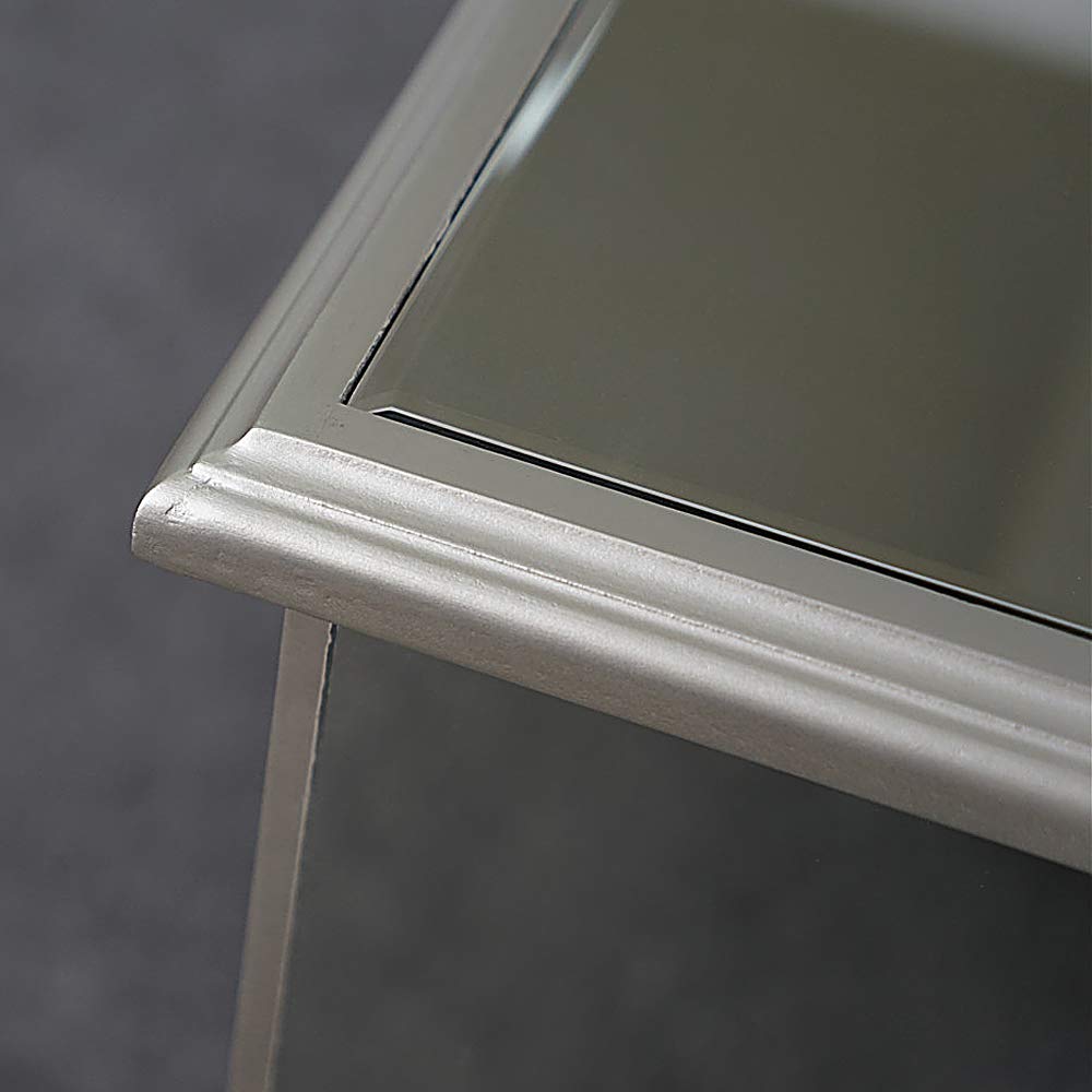 Pannow Mirrored Console Table with 5 Drawers - Elegant Makeup Vanity Desk & Home Office Writing Table - Smooth Finish for Bedroom, Living Room & Dressing Area