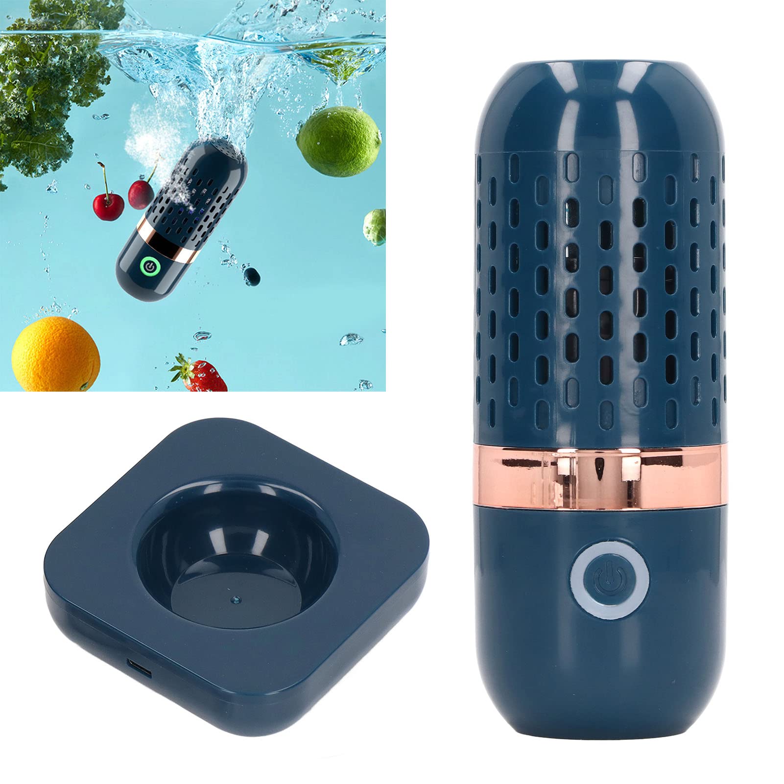 Portable USB Rechargeable Fruit and Vegetable Cleaner Machine - 4400mAh Electric Food Purifier for Washing Fruits, Vegetables, Rice & Meat | Perfect for Home Kitchen, Camping & Travel Use