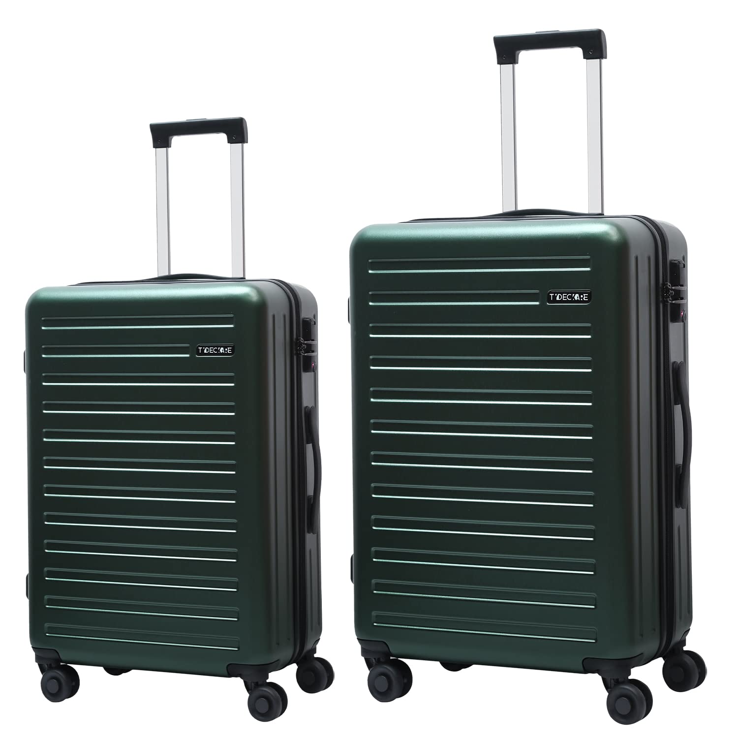 2-Piece 20/24 Inch Lightweight ABS+PC Hardshell Luggage Set with TSA Lock & Silent Spinner Wheels - Dark Green Suitcase for Business Travel & Vacation Packing