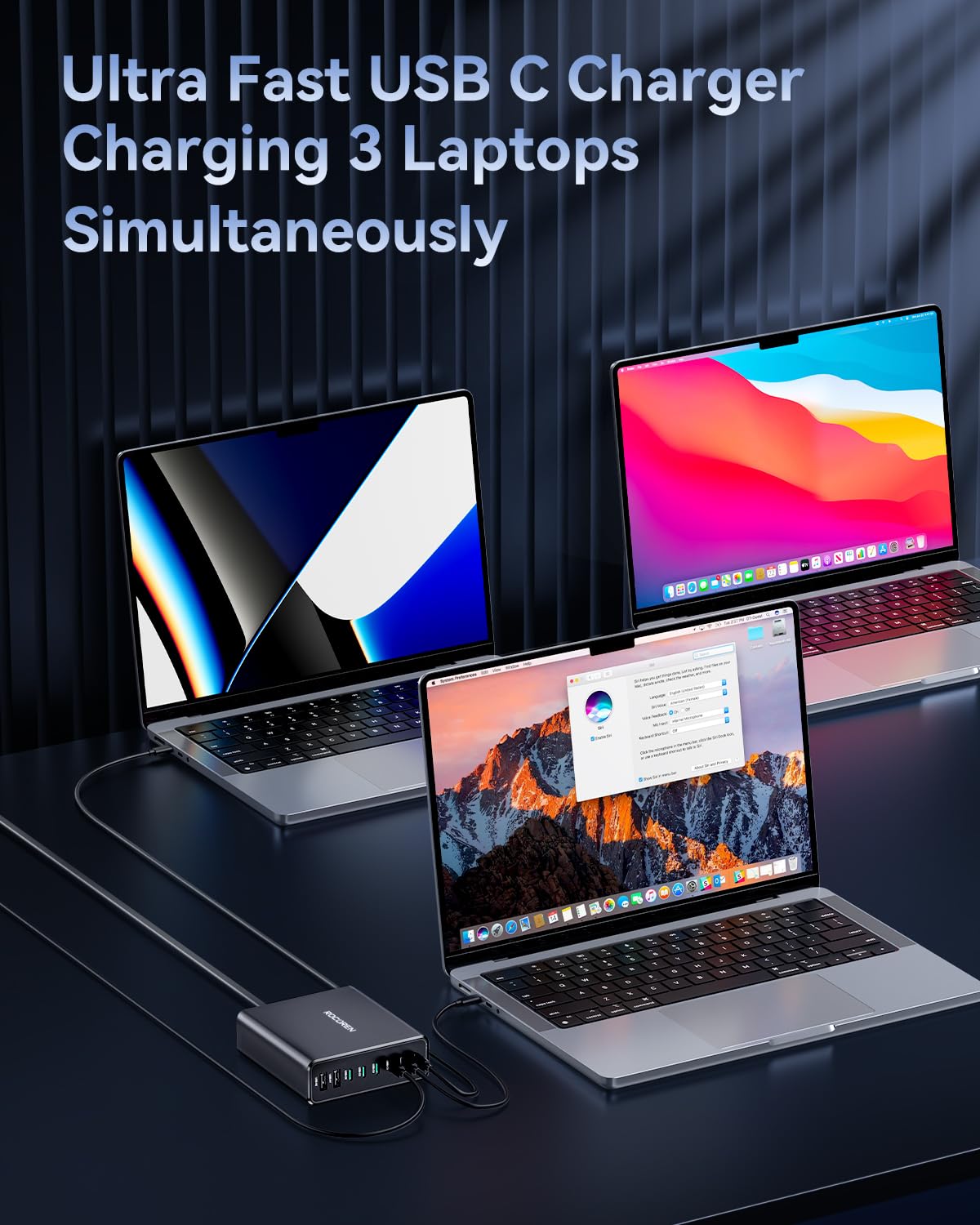 200W GaN USB C Charging Station - 8 Port Fast Wall Charger with PD3.0 & QC4.0+ (100W Laptop + 45W PPS) - Compact Desktop Charger for MacBook Pro, iPhone 16, iPad, Samsung Galaxy S24, HP Laptops - Perfect for Home, Office & Travel Charging Needs