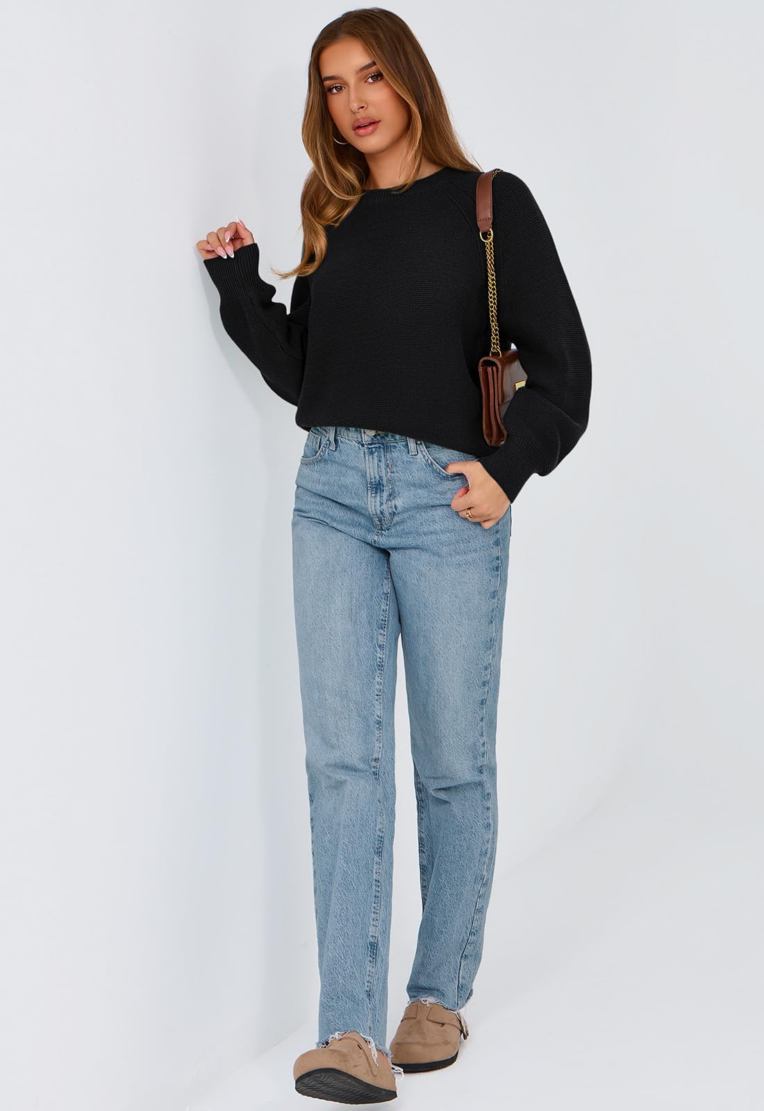 PRETTYGARDEN Women's Long Sleeve Ribbed Knit Pullover Sweater - Loose Crewneck Casual Top for Spring 2025 | Office Wear, Weekend Outfits & Layering Essential