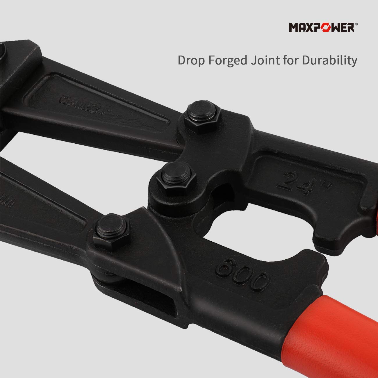 MAXPOWER 24-Inch Heavy Duty Bolt Cutter - Chrome Molybdenum Steel Blade for Cutting Chains, Locks & Metal Rods - Ideal for Construction, DIY & Emergency Use