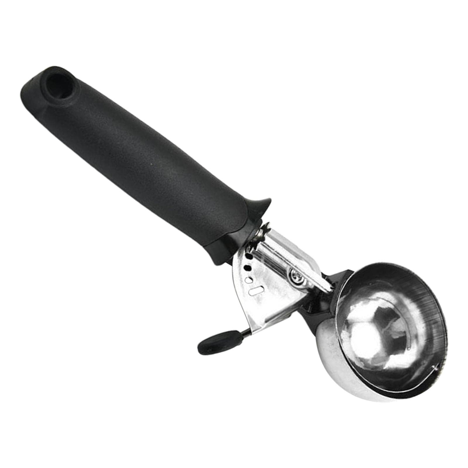Bothyi Stainless Steel Ice Scoop - Durable Ice Spoon with Sharp Edge for Crushing & Serving - Perfect for Cocktails, Smoothies, and Kitchen Use (Black)