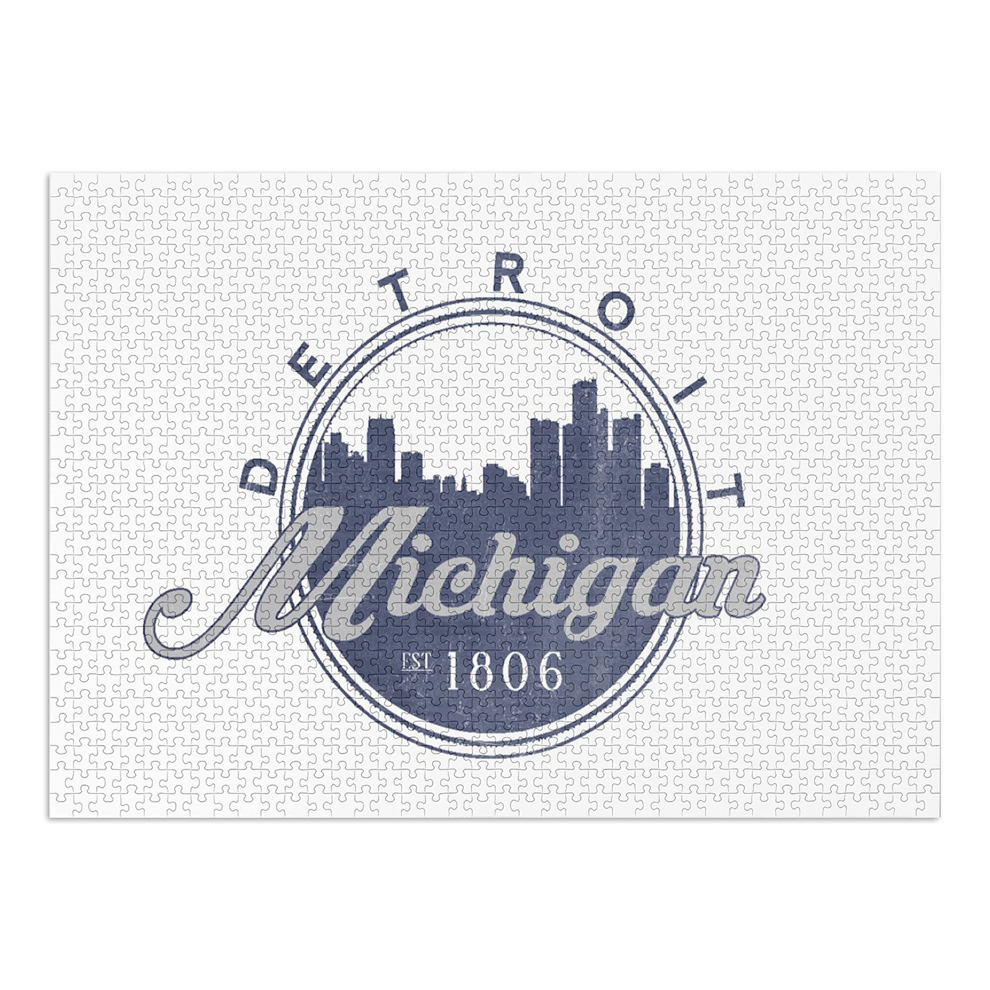 1000 Piece Detroit Michigan Skyline Jigsaw Puzzle - 19x27 Inches, Challenging Adult & Family Puzzle, Made in USA - Perfect for Home Decor, Game Nights & Relaxation