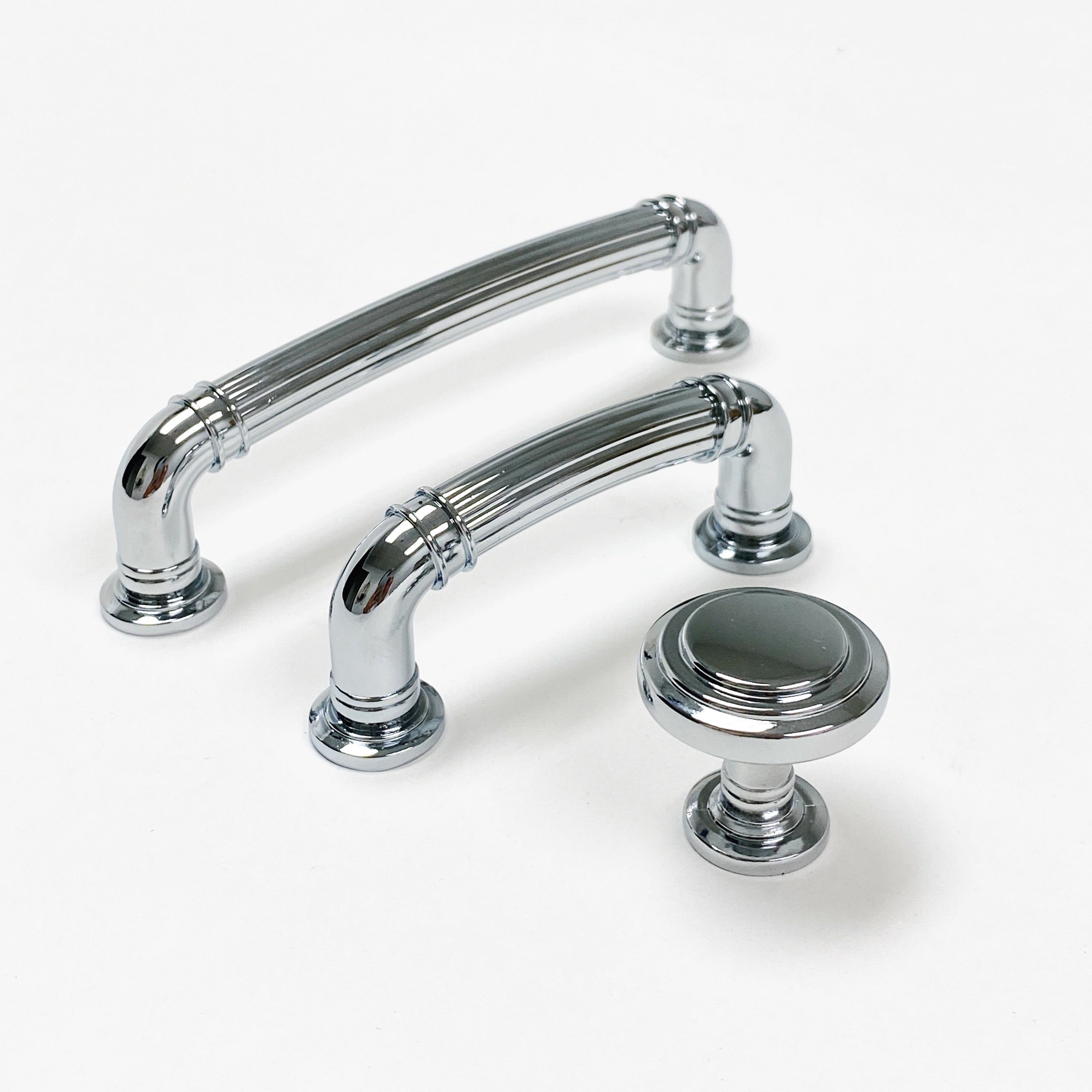 Polished Chrome Round Cabinet Knobs and Drawer Pulls - Modern Hardware for Kitchen, Bathroom & Furniture (Set of 10) - Perfect for Home Renovation and DIY Projects