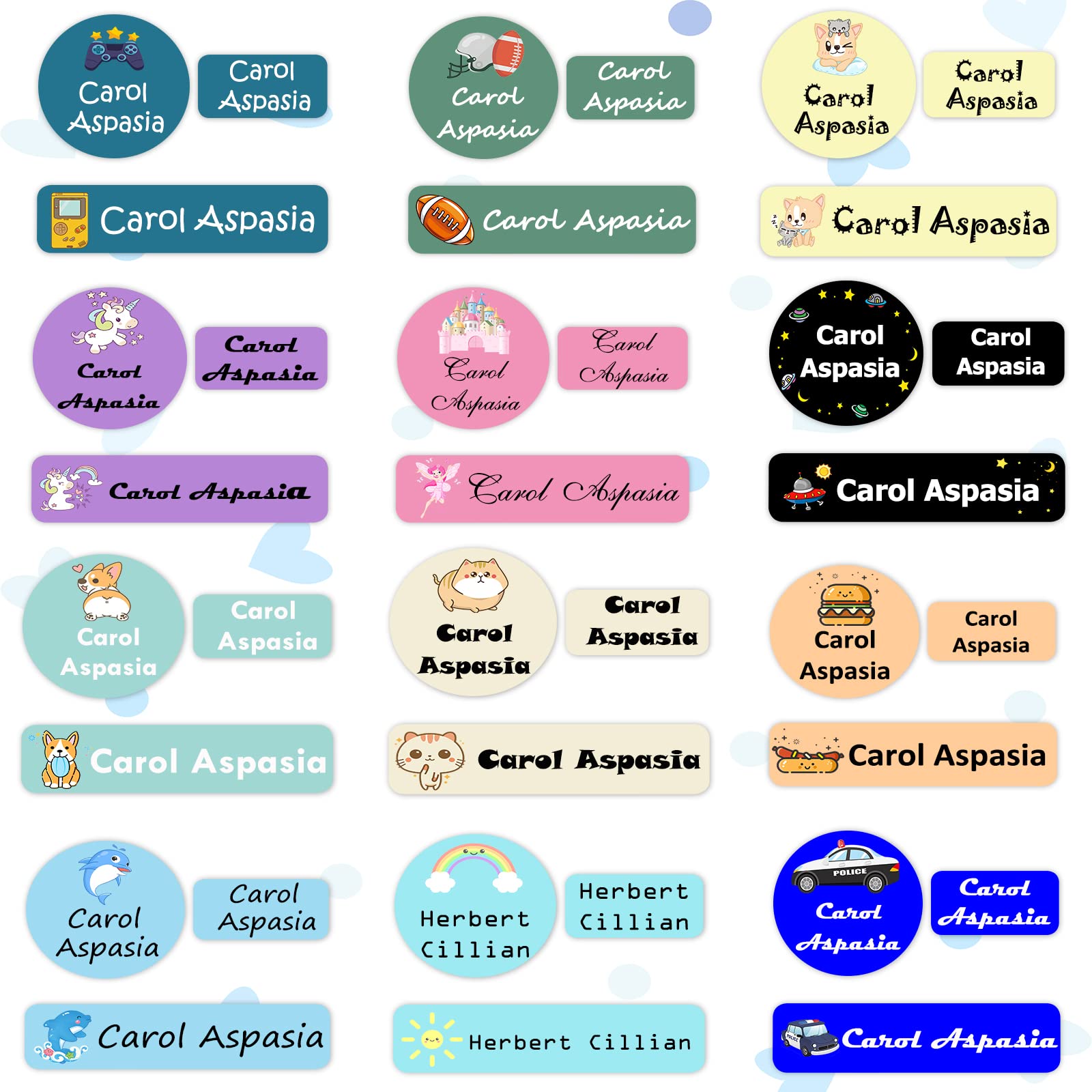 105PCS Personalized Kids Name Labels - Custom Waterproof Name Stickers for School Supplies, Books, Pencils, Stationery & Water Bottles - Perfect for Back to School, Daycare & Camp Organization