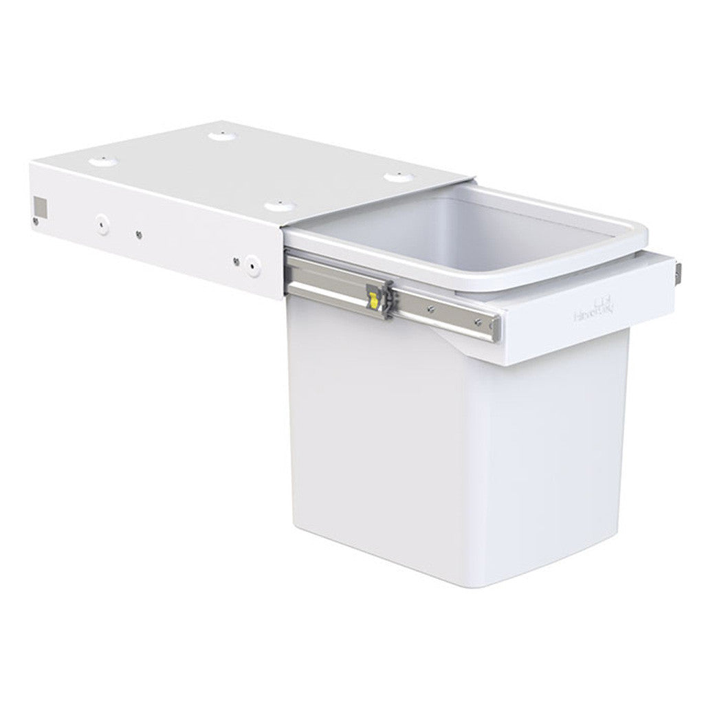 Compact Hideaway Waste Bin with Soft Close Lid - 15 Liter Capacity, Handle Pull - Perfect for Kitchen, Bathroom, or Office Organization