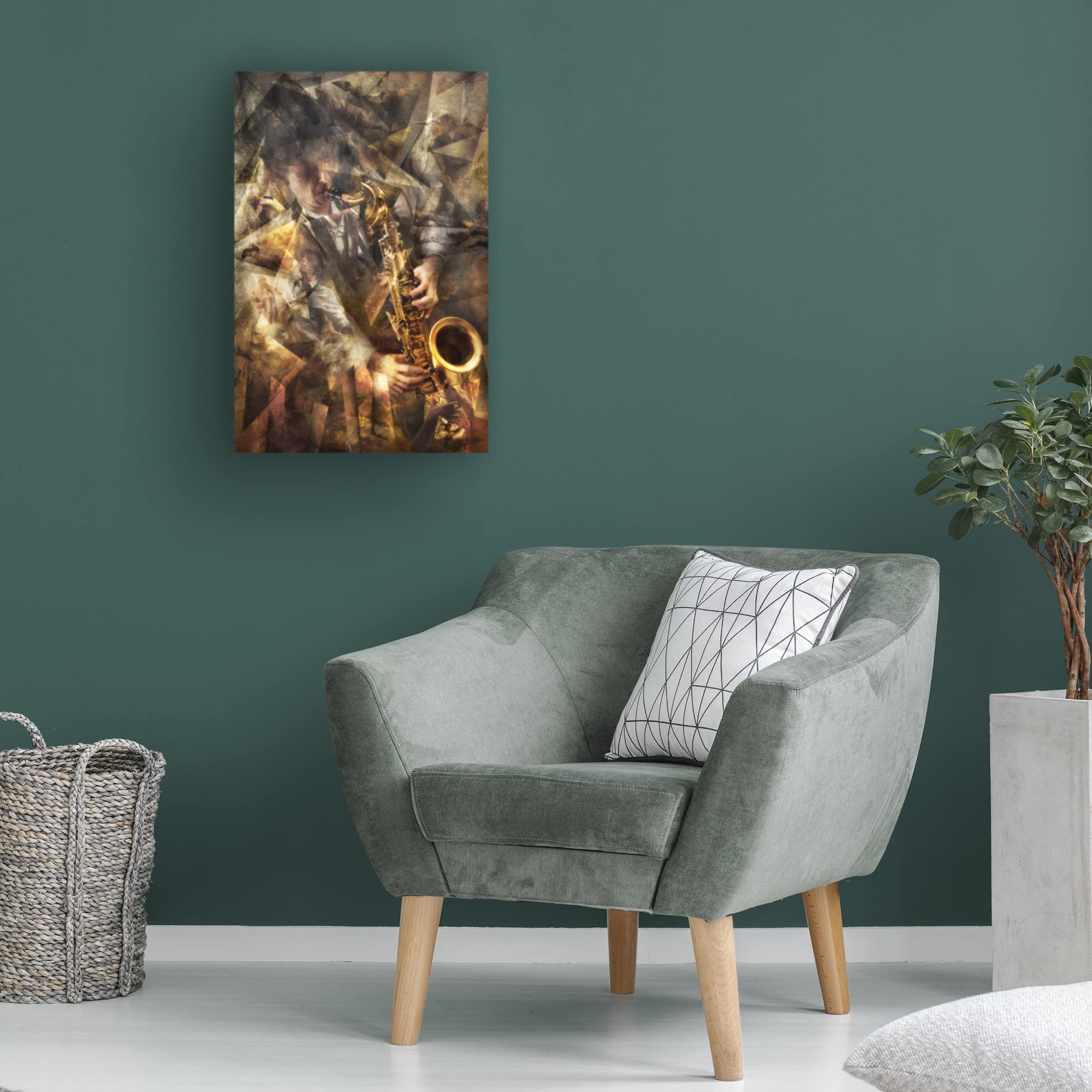 Trademark Fine Art 'Jazz' Canvas Wall Art Print by Christophe Kiciak - Modern Music Themed Painting for Living Room, Bedroom & Office Decor