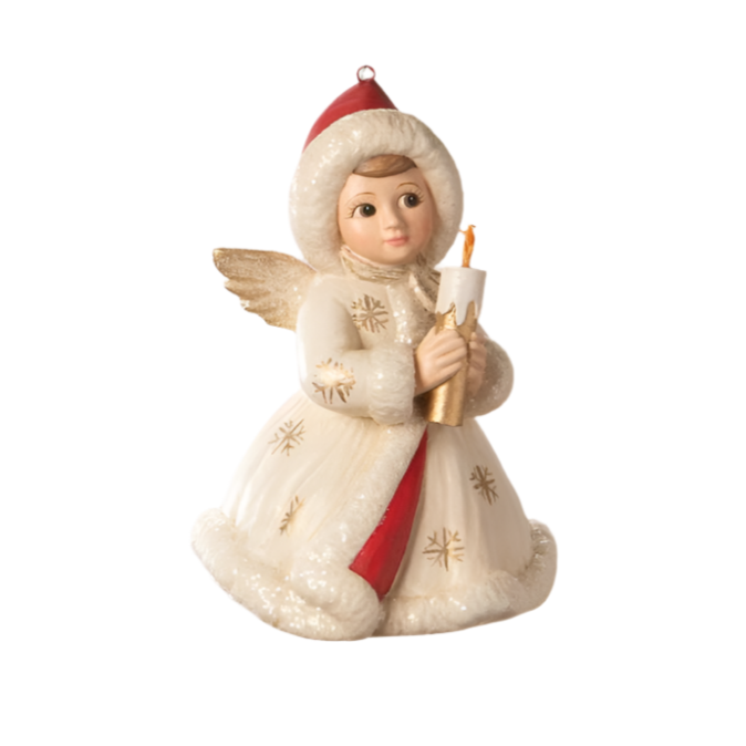 Bethany Lowe Designs Angel Holding Candle Ornament - Vintage Christmas Decor for Tree, Mantel & Holiday Home Decorating