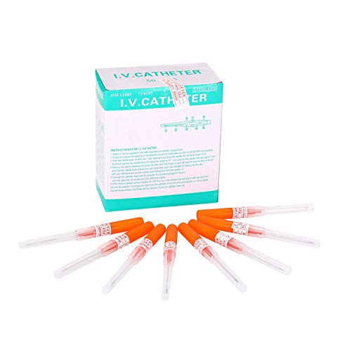14G Catheter Piercing Needles - Box of 50pcs Sterile IV Catheter Needles for IV Start Kits | Medical Supplies for Hospitals, Clinics & Tattoo Studios