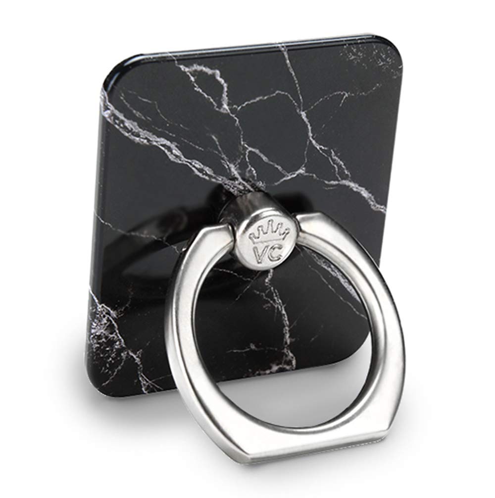 Velvet Caviar Phone Ring Holder - Grip & Stand for iPhone, Galaxy - Black Marble for Secure One-Hand Use