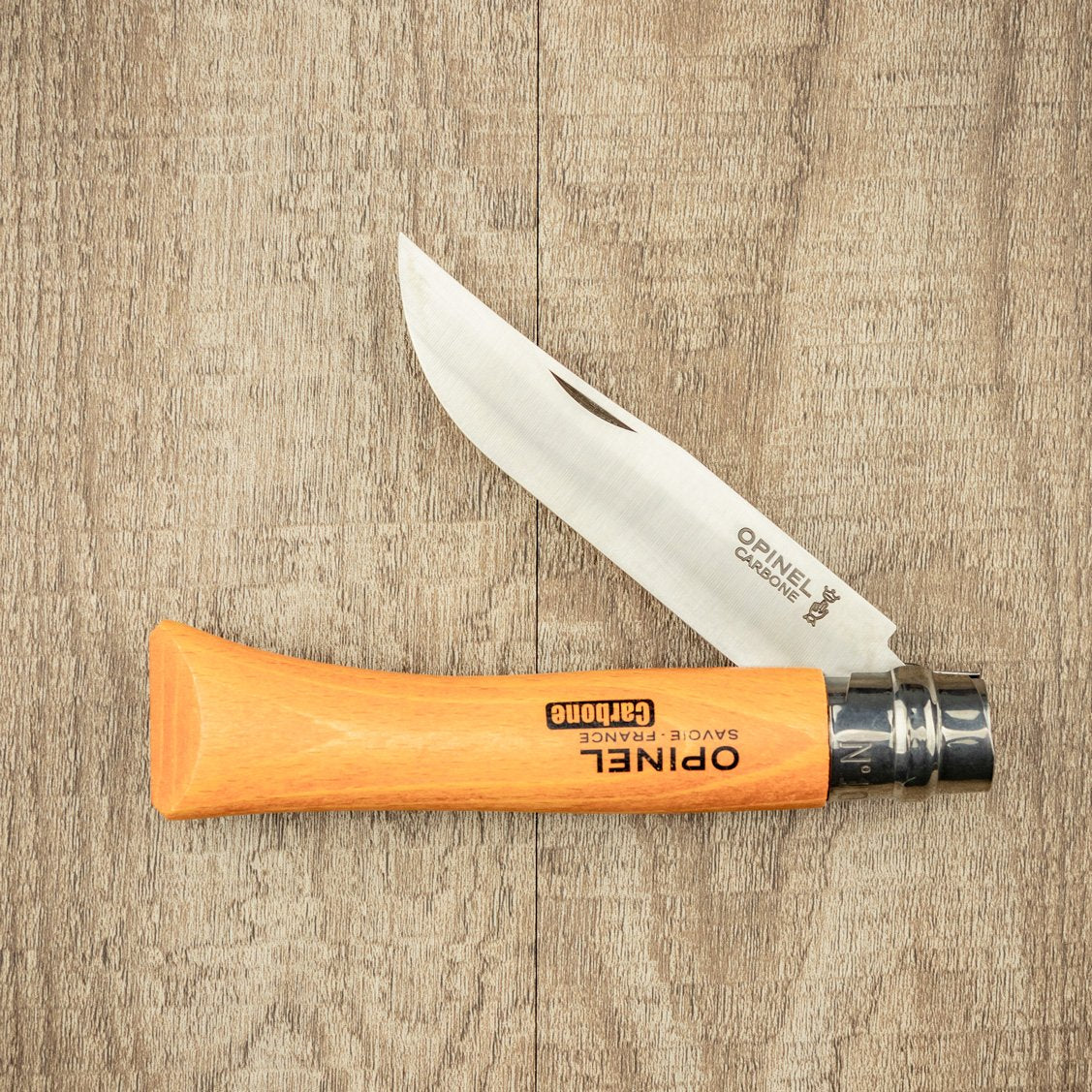 Opinel No.10 Carbon Steel Folding Pocket Knife - High Quality French Made Outdoor Knife for Camping, Hiking & Everyday Carry (EDC)