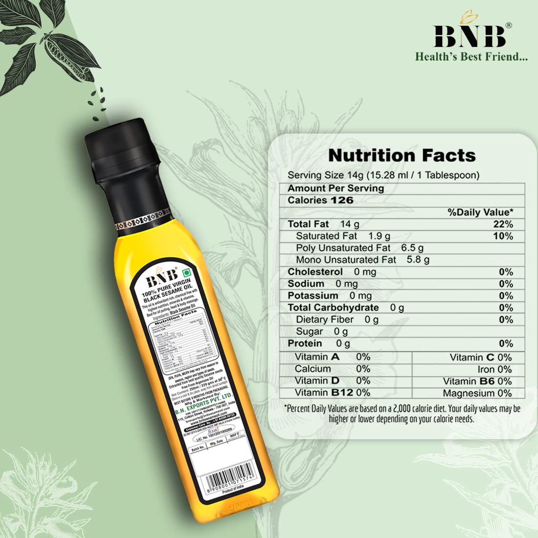 Cold Pressed Black Sesame Oil (Kala Til Tel) - 100% Pure Virgin Hair & Skin Care Oil for Face, Body Massage, Joint Relief & Oil Pulling Therapy | Rich in Vitamin E | Deep Moisturizer for Dry Skin & Hair | 250ml | Perfect for Ayurvedic Beauty Rituals & Holistic Wellness