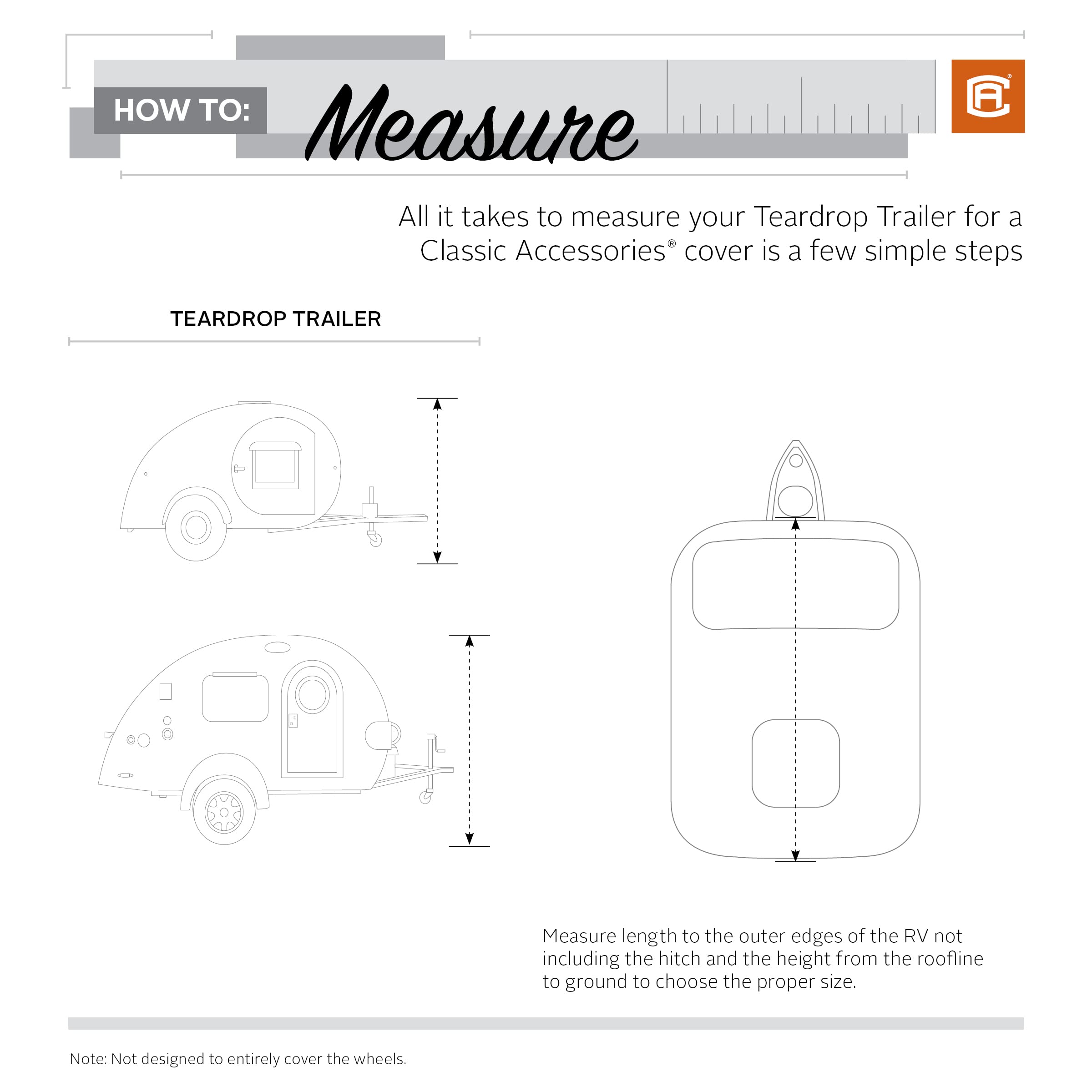 PermaPRO Teardrop Trailer Cover 8'-10'L - RV & Camper Protection for Travel
