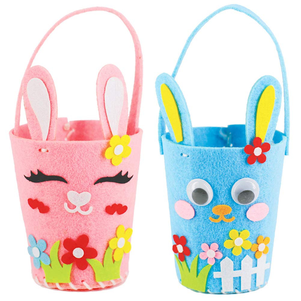 4pcs Easter Bunny Treat Bags - Pastel Colored Egg Hunt Party Favors, Candy Containers for Kids, Easter Basket Stuffers & Holiday Gift Bags - Perfect for Easter Egg Hunts, Classroom Treats & Spring Celebrations