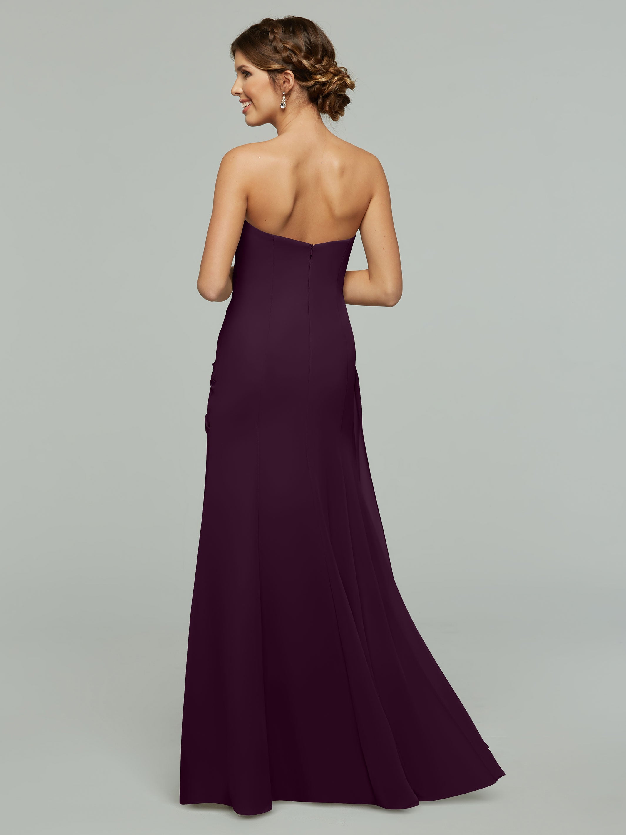 Elegant Strapless Sweetheart Chiffon Bridesmaid Dress with Ruching - Perfect for Weddings, Formal Events & Special Occasions