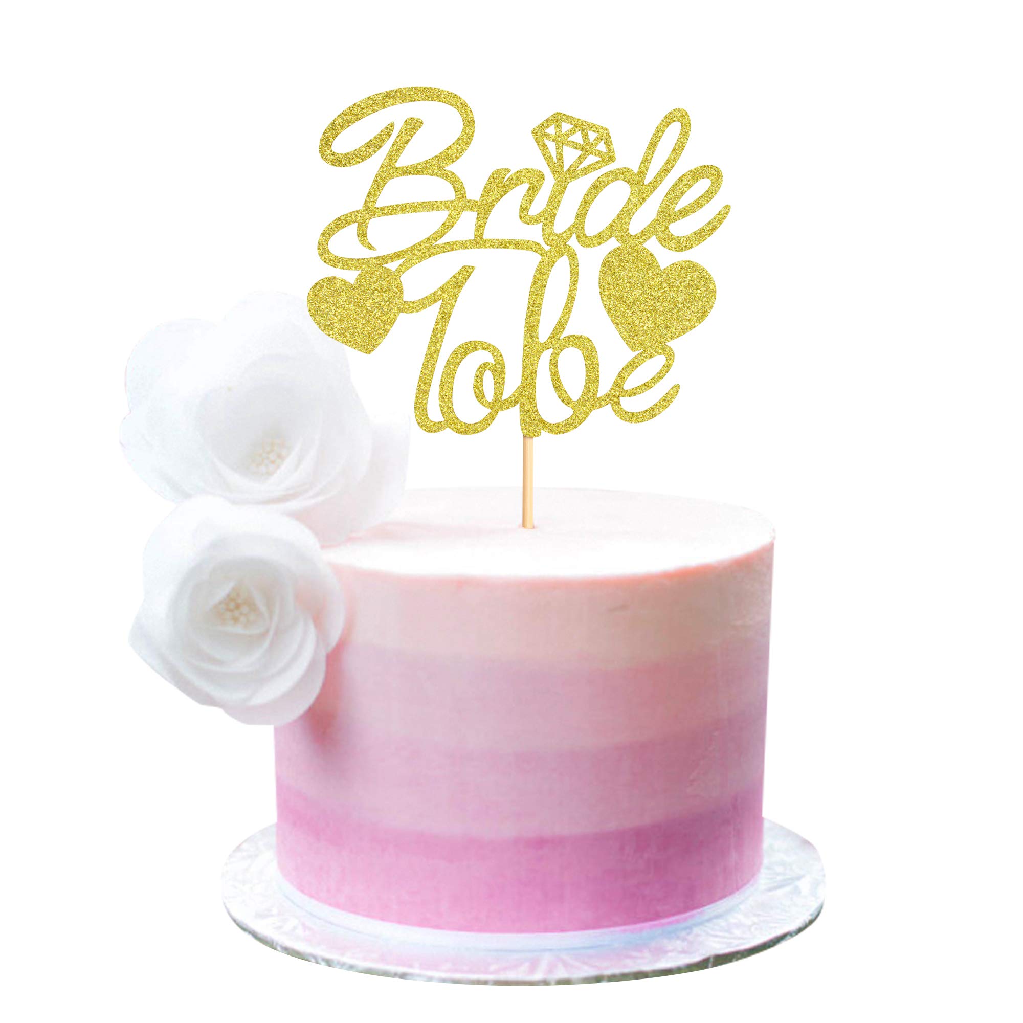Ercadio Gold Bride to Be Cake Topper - Glitter Bridal Shower & Engagement Cake Decorations - Perfect for Bachelorette Parties, Wedding Showers & Theme Celebrations
