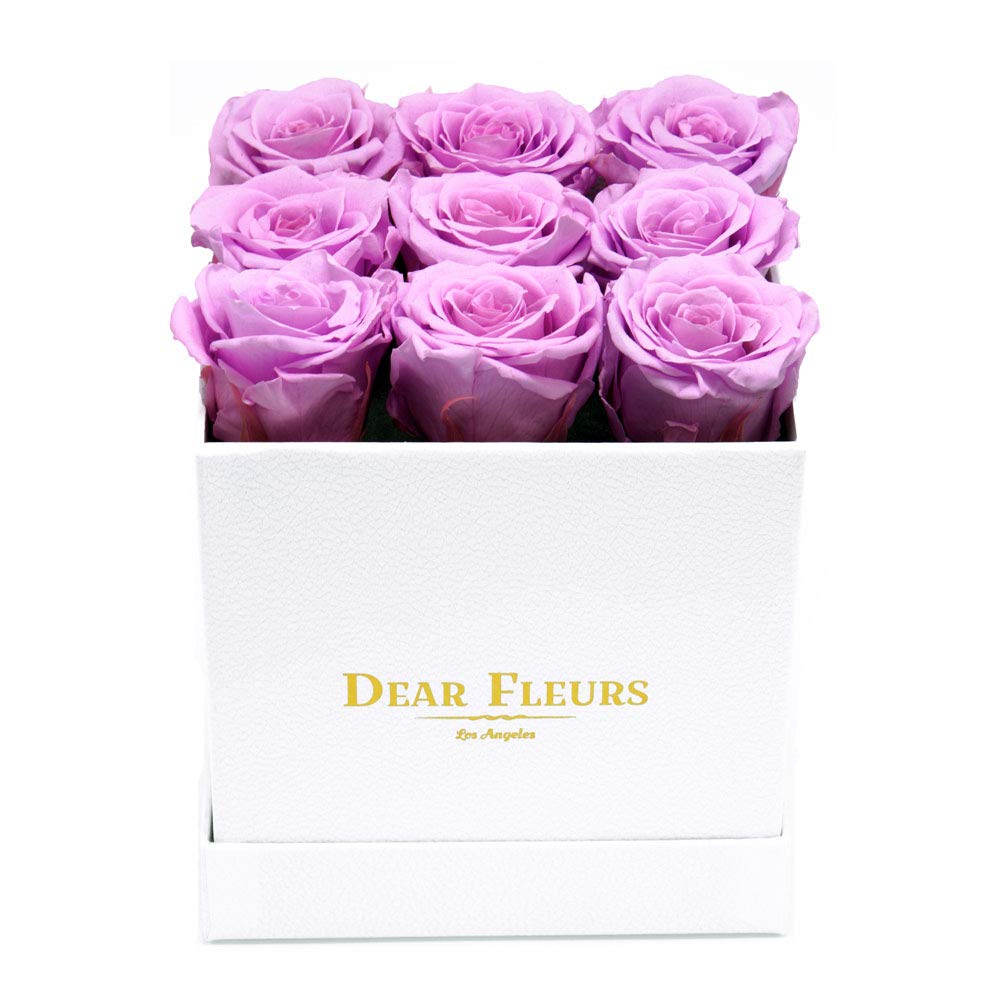 Real Preserved Roses That Last 1 Year | Nona Roses in Elegant Gift Box (Bubblegum Pink, White Leather Finish) - Perfect for Anniversaries, Valentine's Day & Home Decor