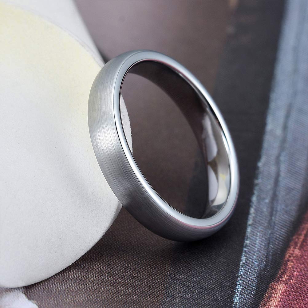1mm 2mm 4mm 6mm 8mm Tungsten Wedding Rings for Women & Men - Silver/Black Domed Polished Engagement Bands - THREE KEYS JEWELRY - Perfect for Weddings, Anniversaries & Everyday Wear