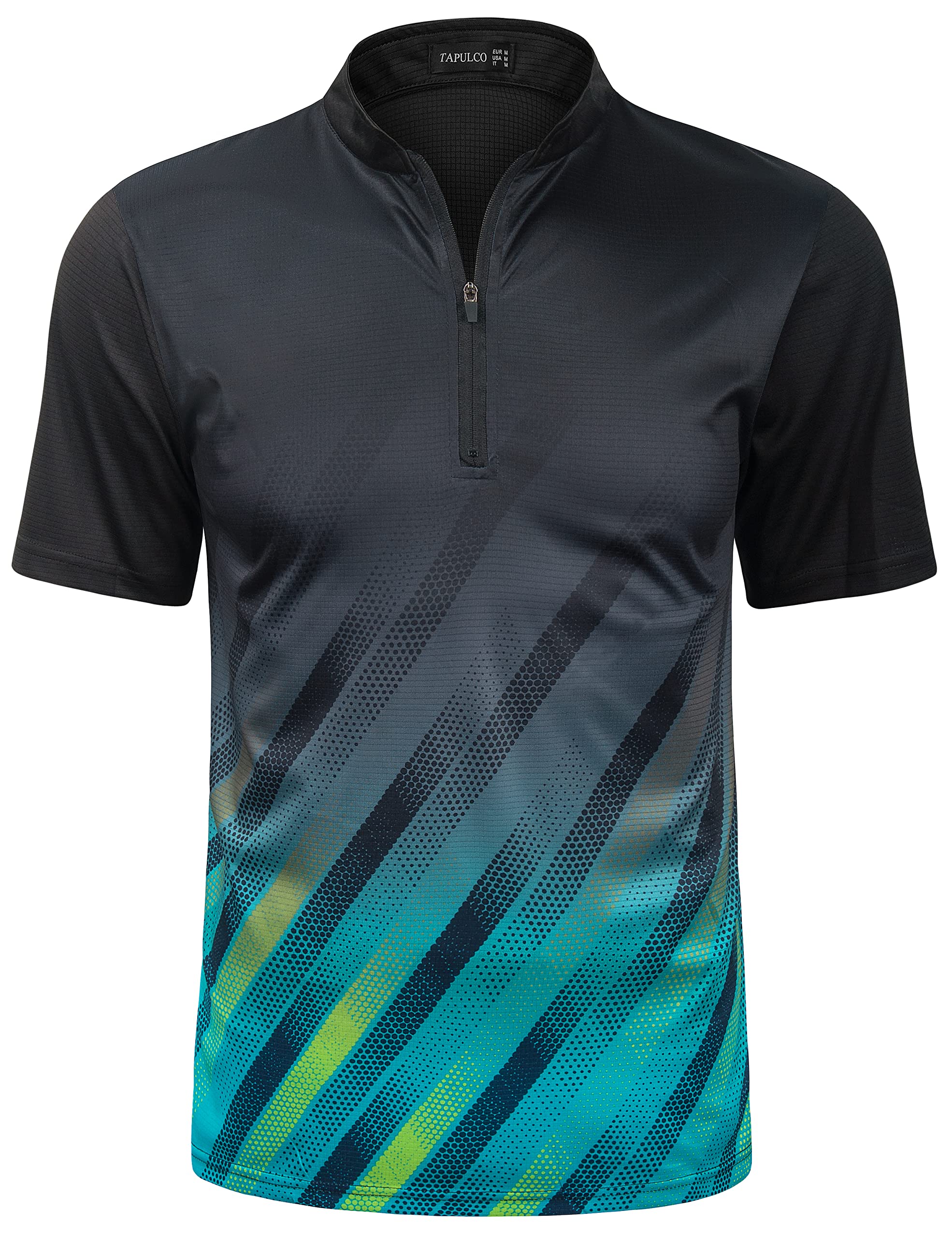 TAPULCO Men's Quick Dry Quarter Zip Performance Shirt - Modern Printed Athletic Pullover for Casual Sports & Outdoor Hiking | Moisture-Wicking Tee for Gym, Running & Adventure Activities